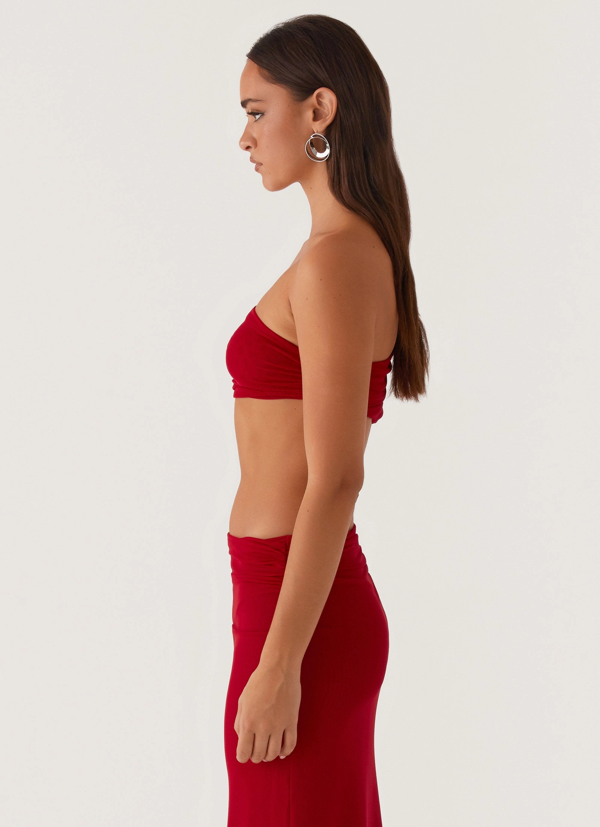 Luella One Shoulder Top - Red FadeResistant Dye