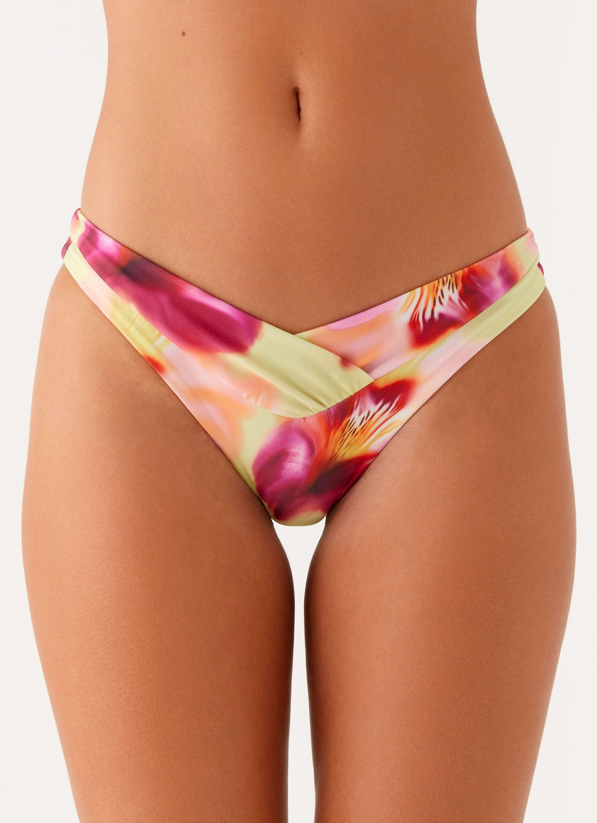 Delta Bikini Bottoms - Green Tropical Everyday Comfort Durable Polyester Blend