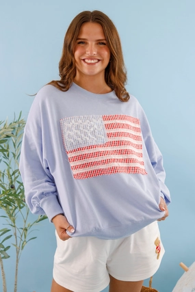 Odor Resistant Treatment America's Sweetheart Pullover-Blue