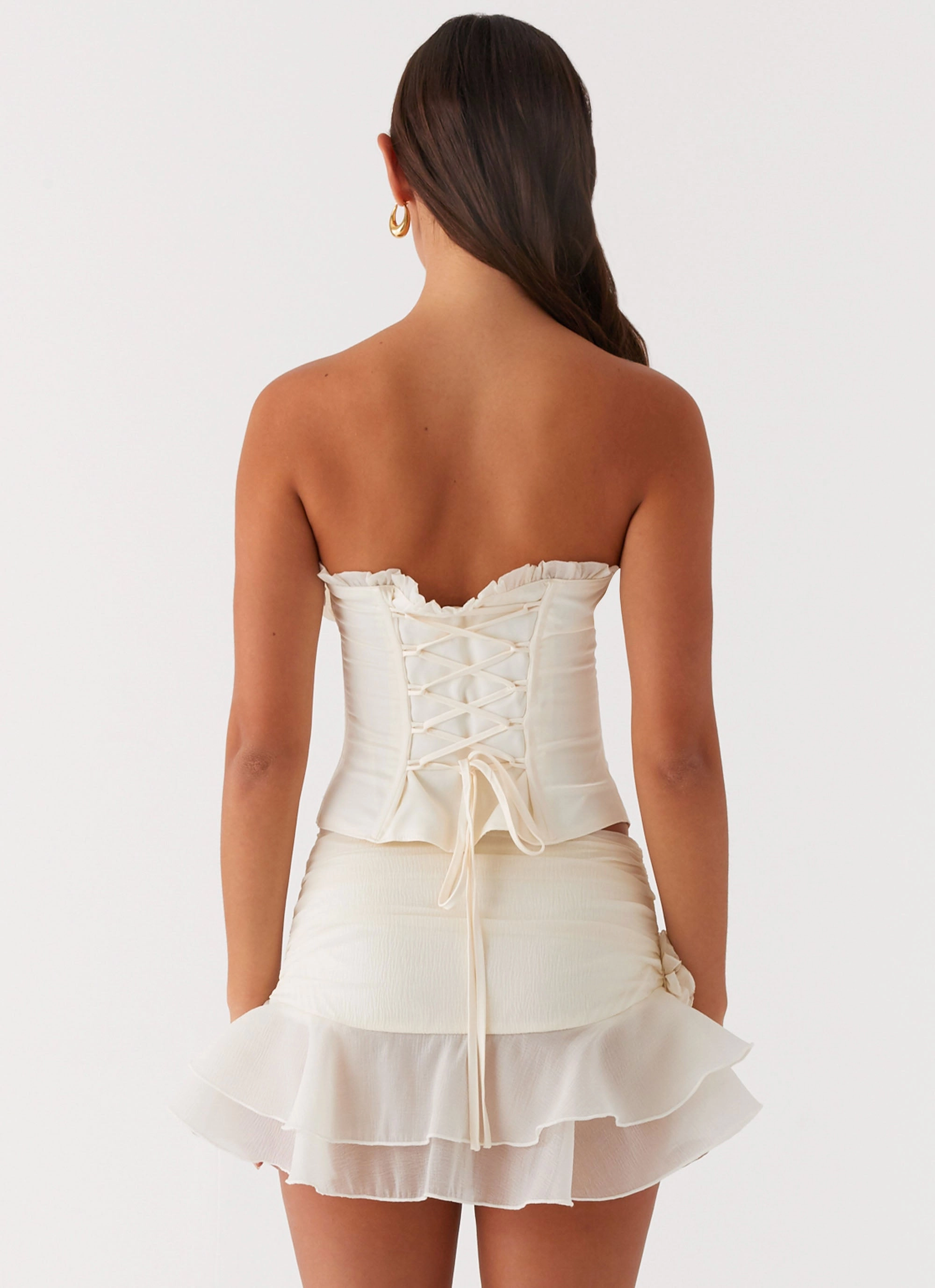 ReinforcedElbows Unisex Casual Fit Call Me Never Strapless Corset Top - Ivory