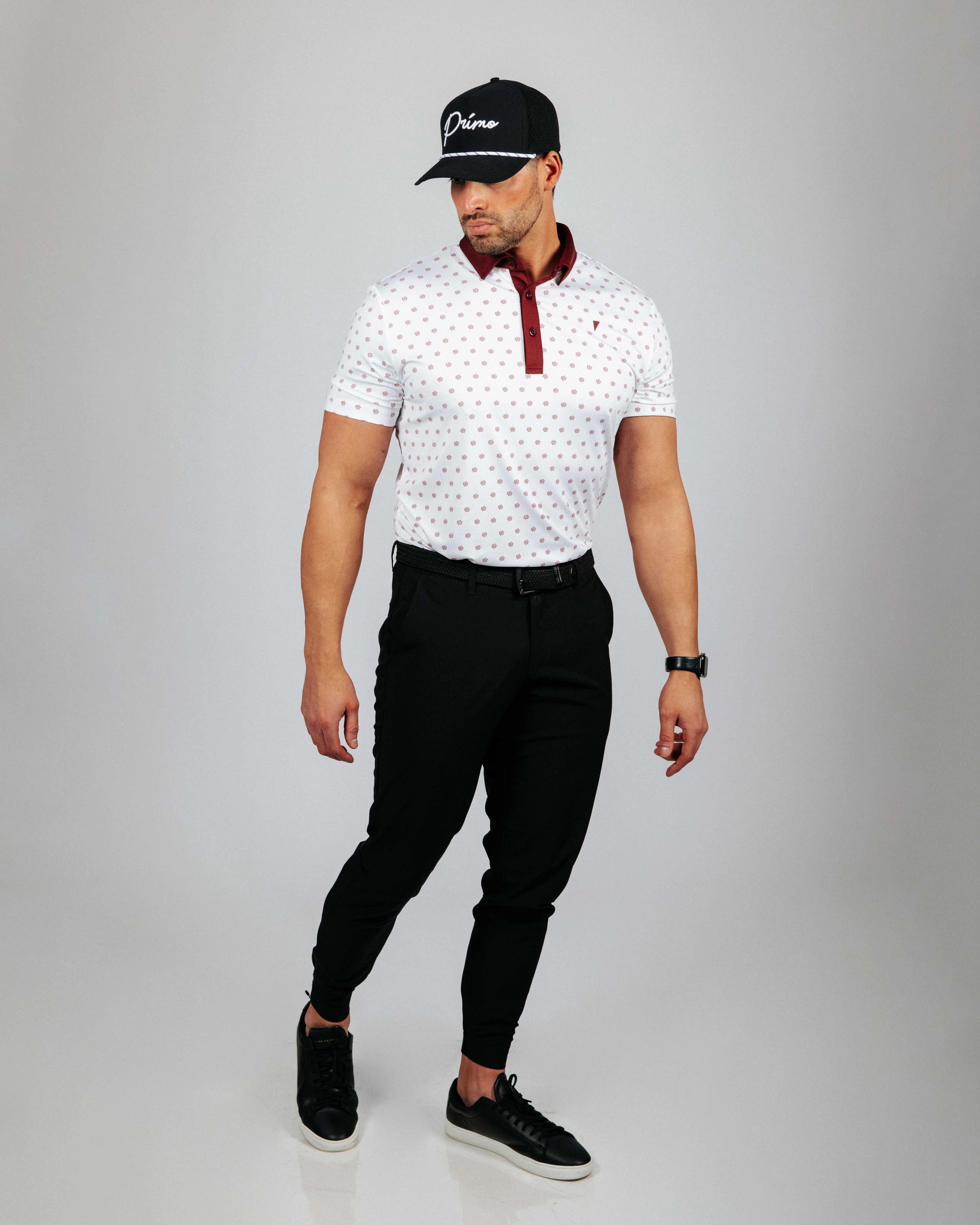 Maroon Daisy Classic Polo Garment Washed