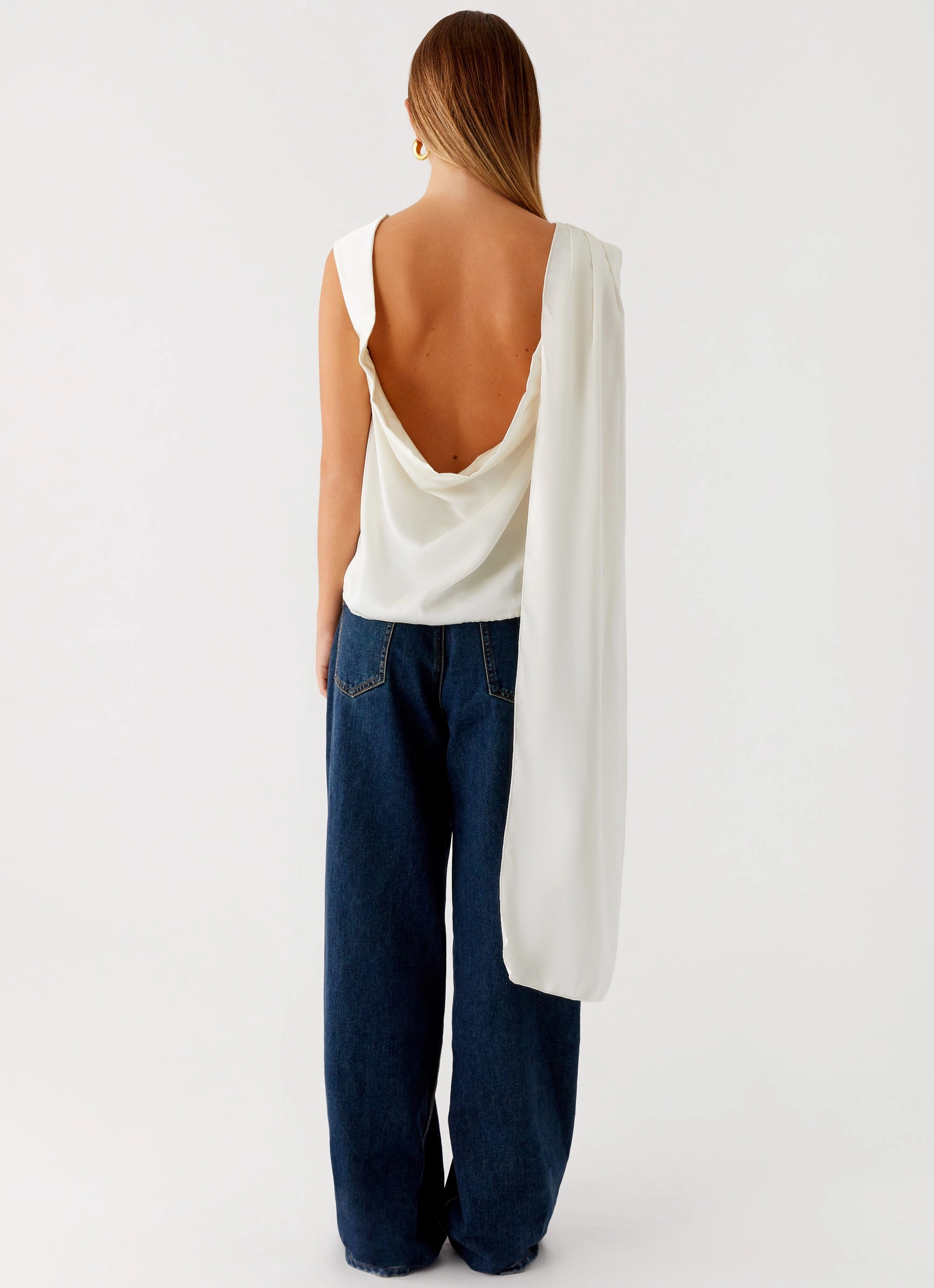 Mojito Cowl Top - Ivory Quick Release Fasteners DoubleLayered Neckline