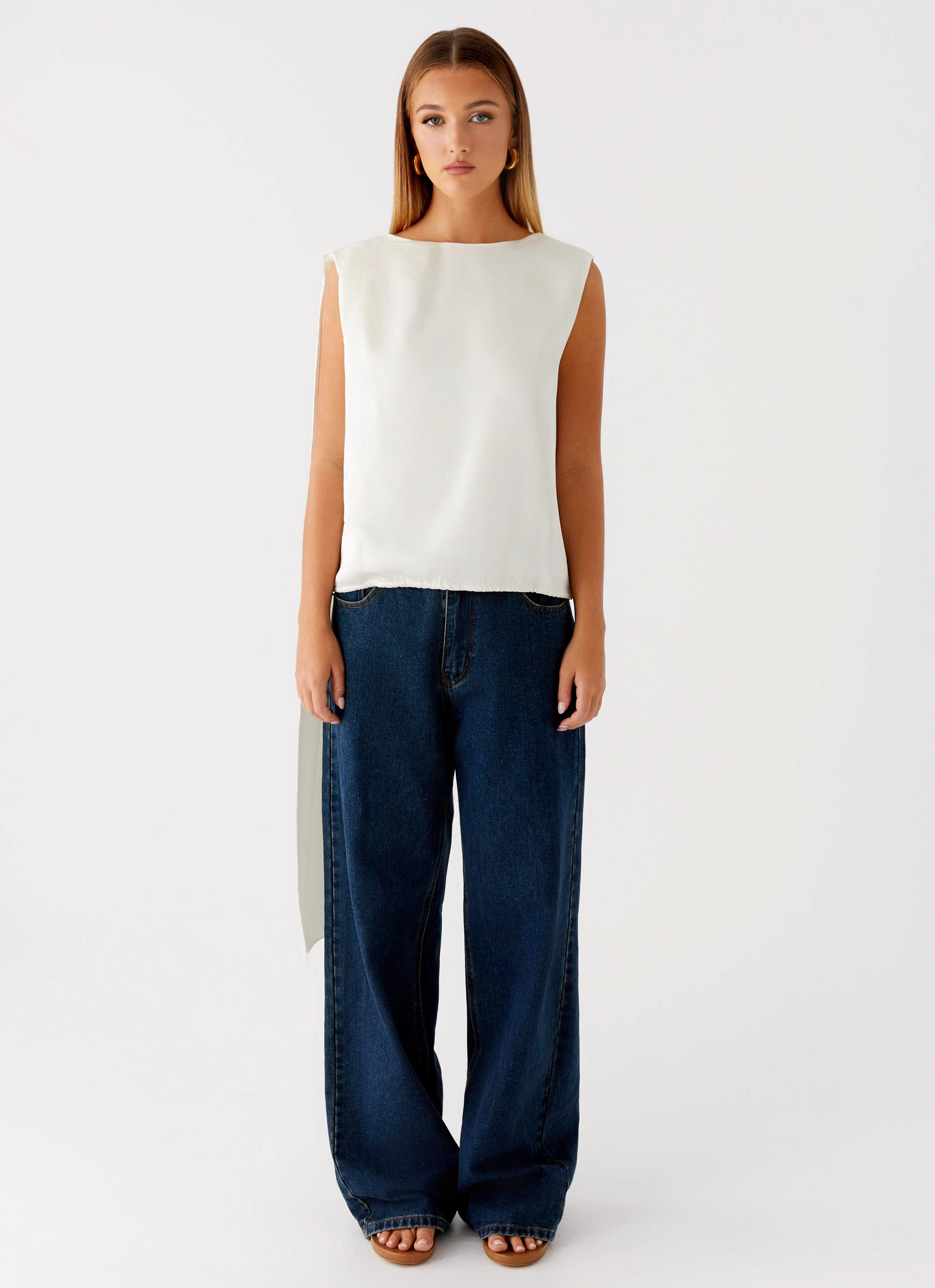 Mojito Cowl Top - Ivory Relaxed Dress HeatSealed Seams
