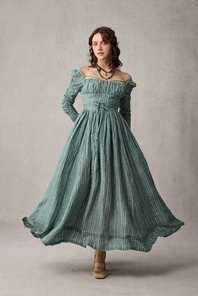 NoSlipGripperBand Monette 27 | Corset Linen Dress