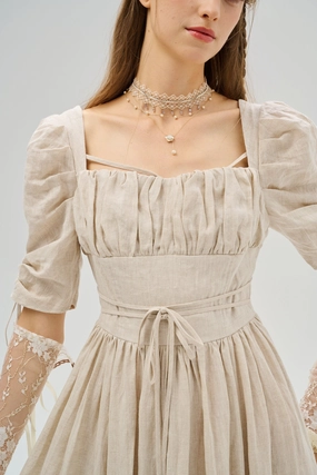 Monette 27 | Corset Linen Dress Stylish Layers Quick Motion