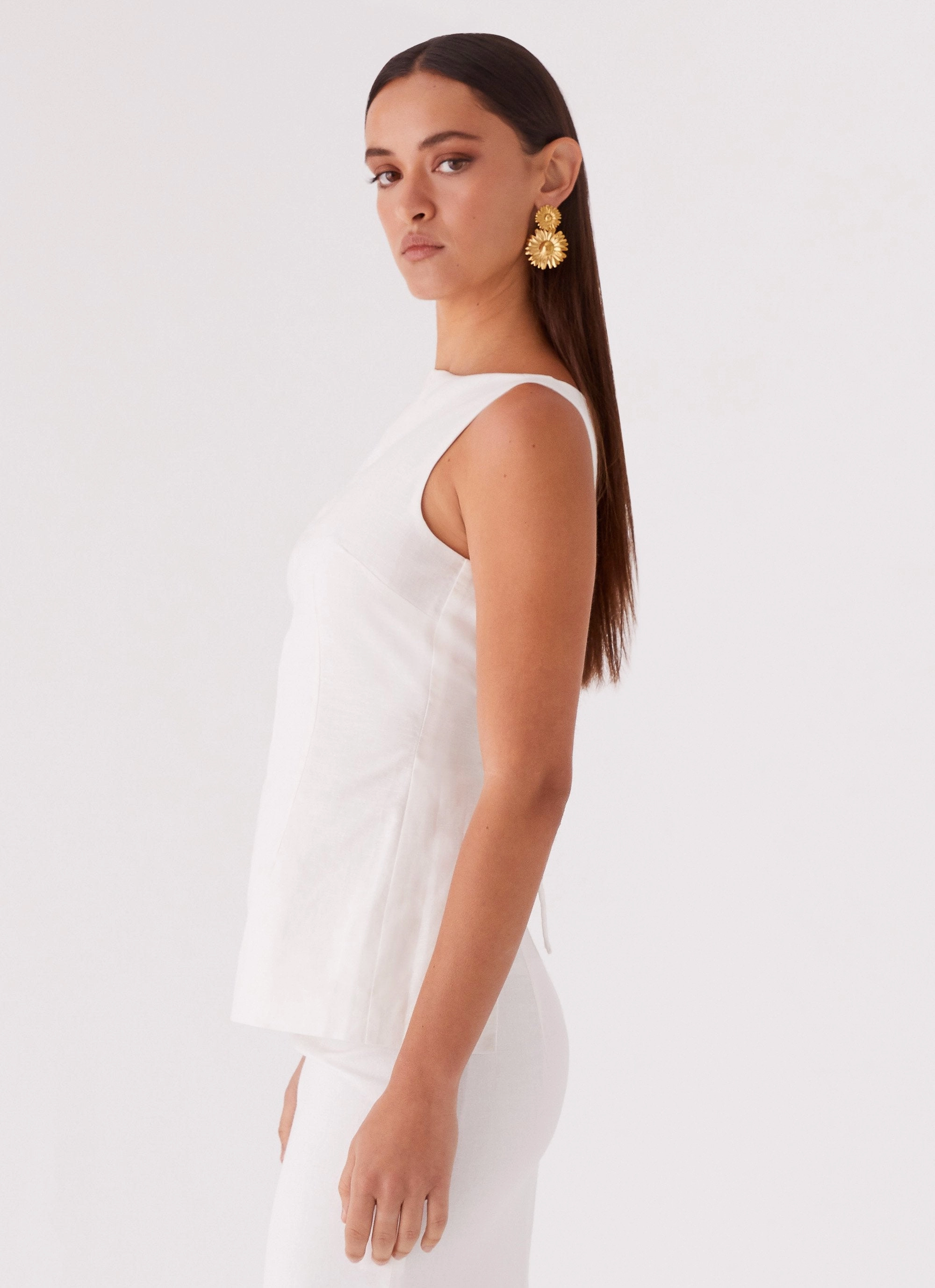 Stain Repellent Coating AntiStatic Coating Mooney Linen Top - White