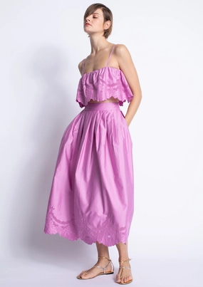 Polyester fabric Mora Embroidered Skirt
