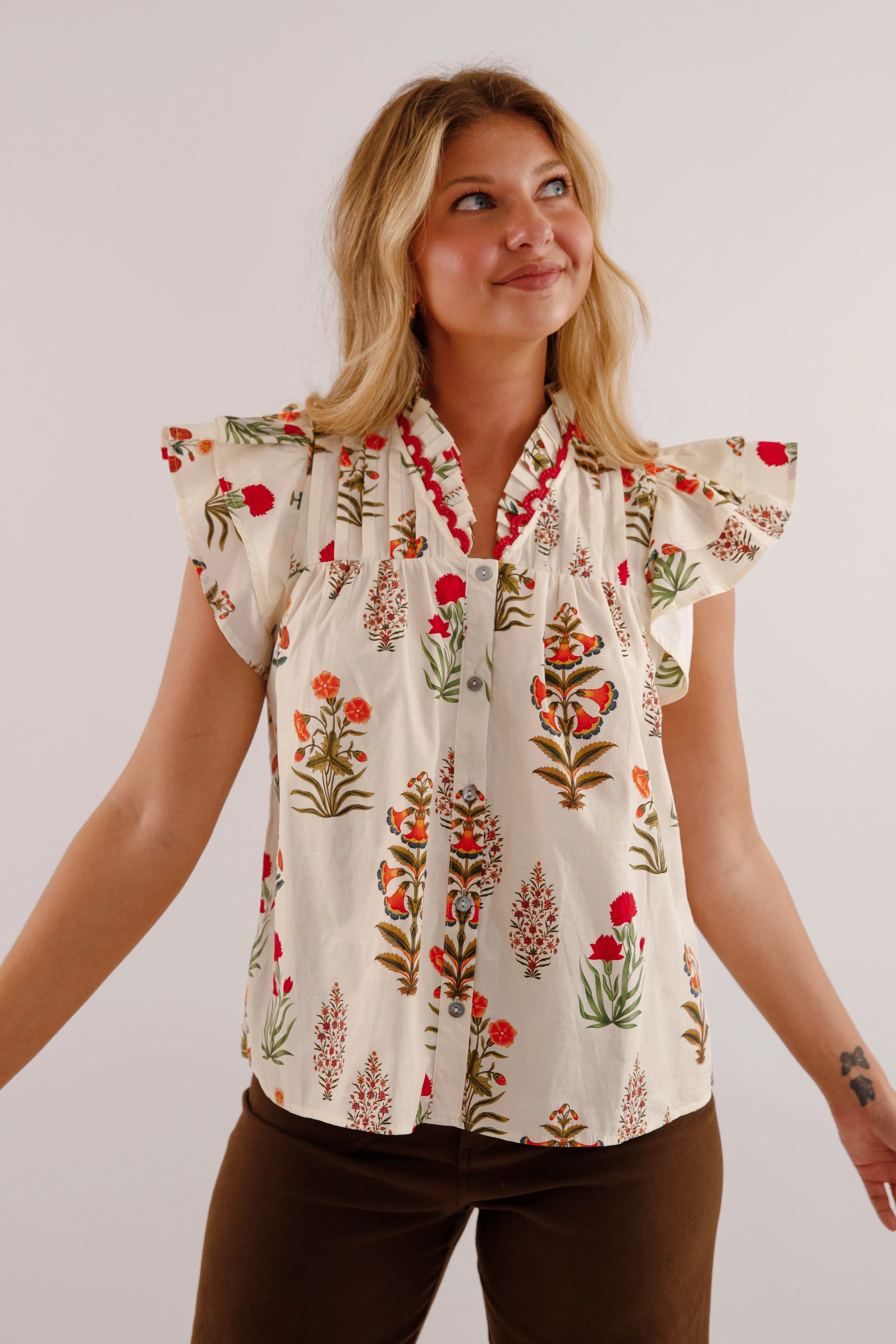 Overlock Edging Reinforced Shoulder Seams Moral Of The Story Blouse