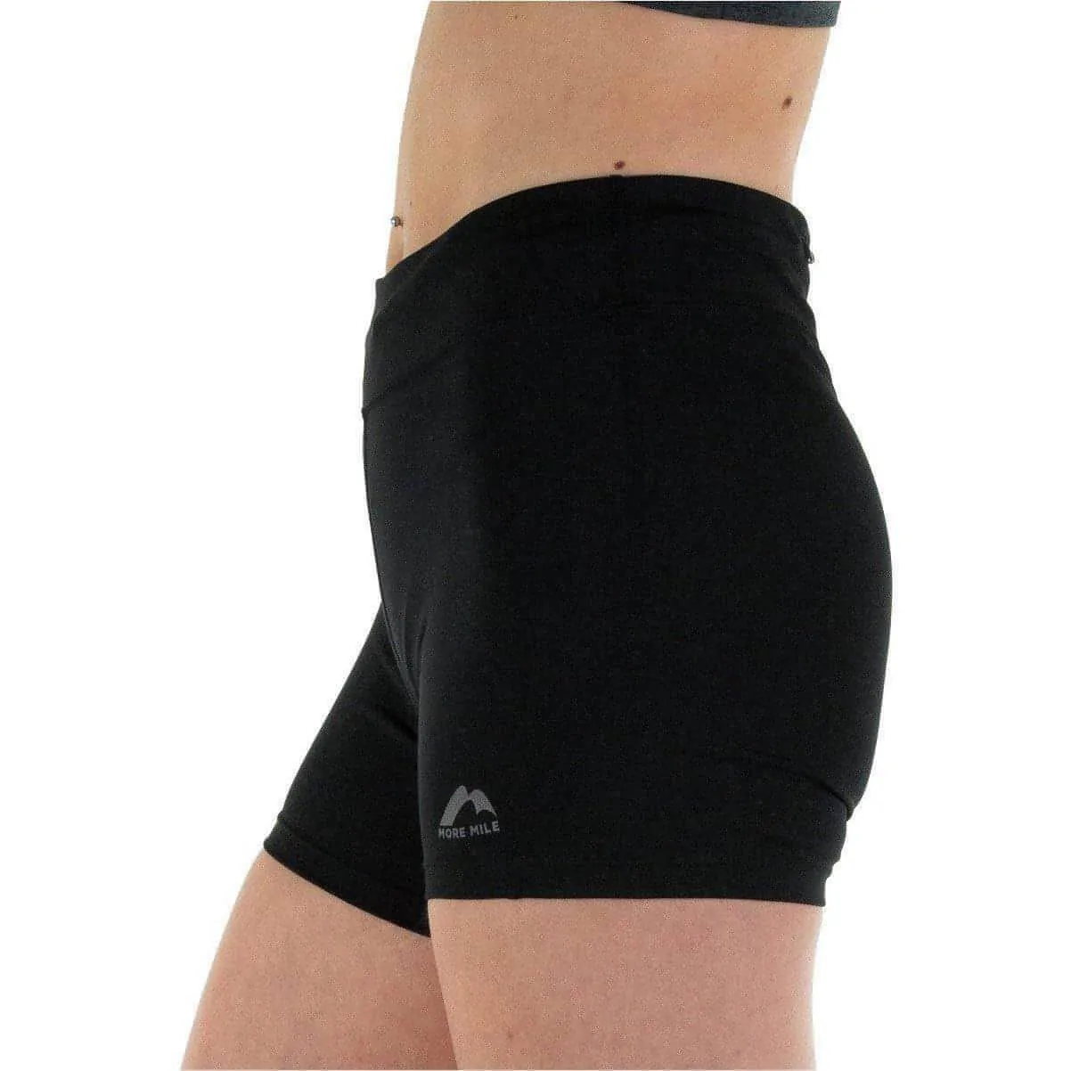 More Mile Biker Womens Short Running Tights - Black