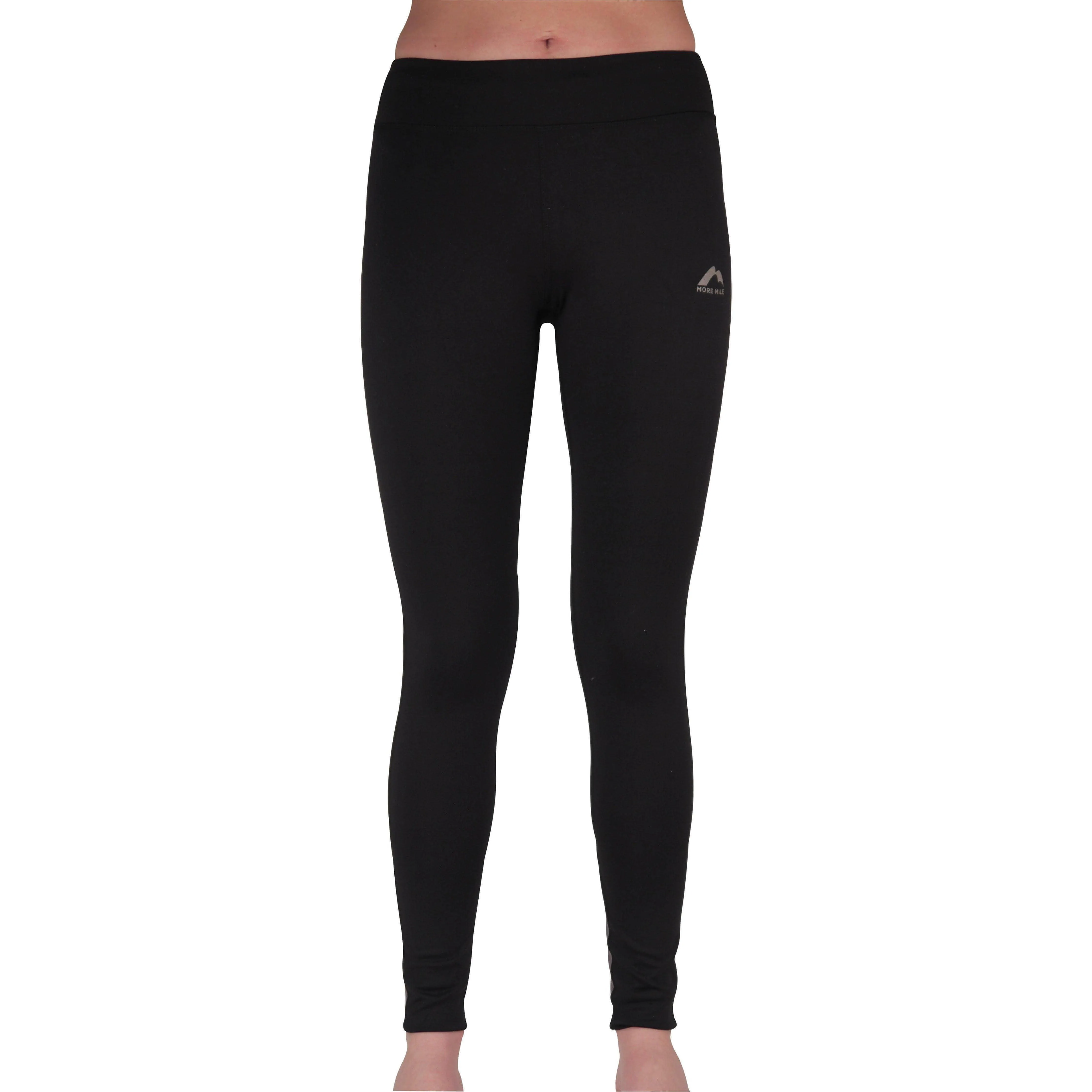 More Mile Power Womens Long Running Tights - Black