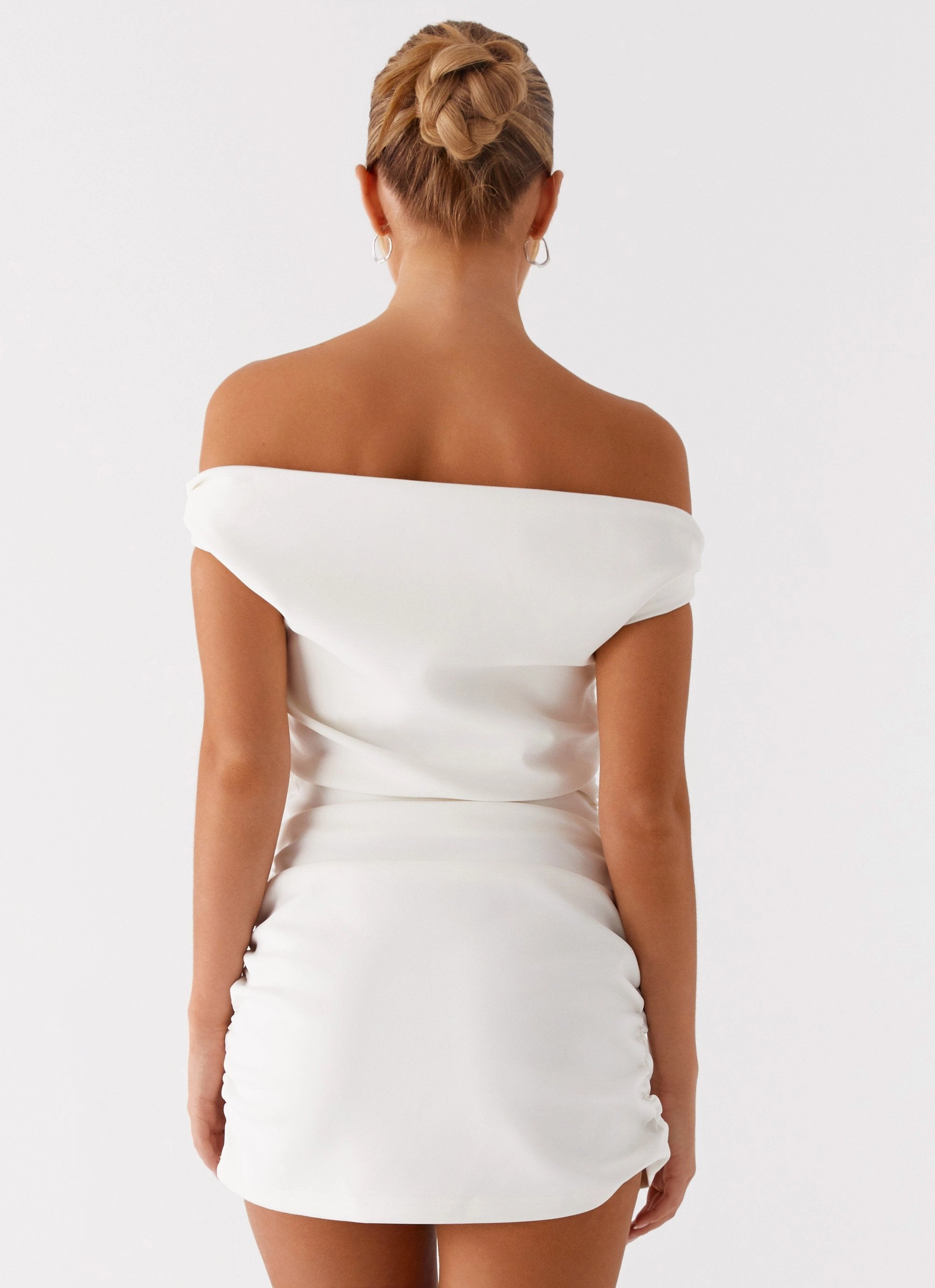 New Spirit Soft Outfit Morgan Off Shoulder Mini Dress - Ivory