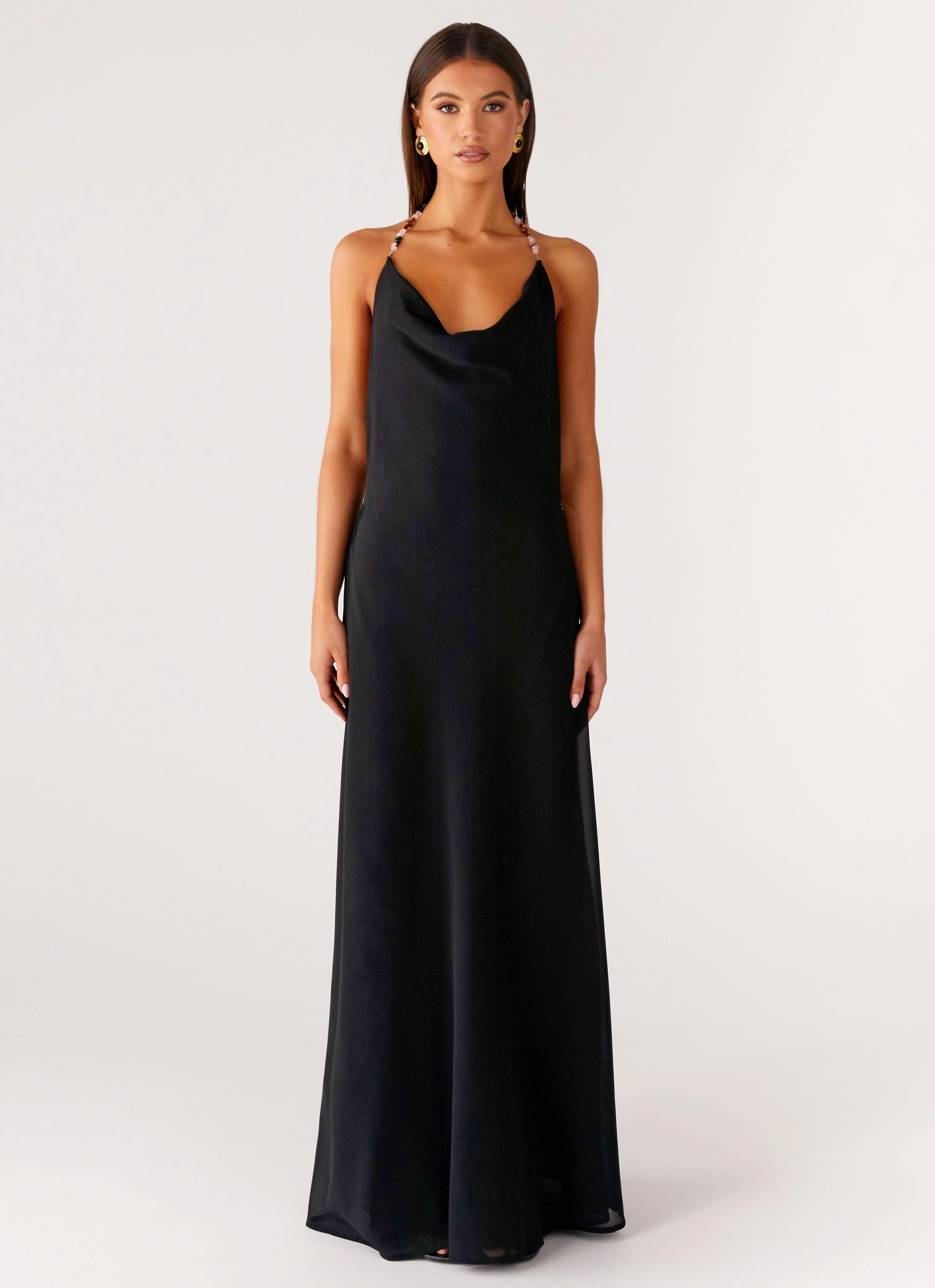 Comfy Wear Morning Crush Cowl Maxi Dress - Black