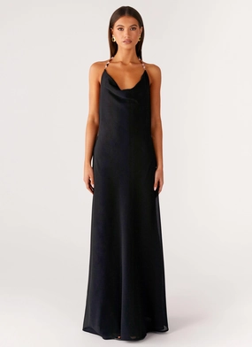 Comfy Wear Morning Crush Cowl Maxi Dress - Black