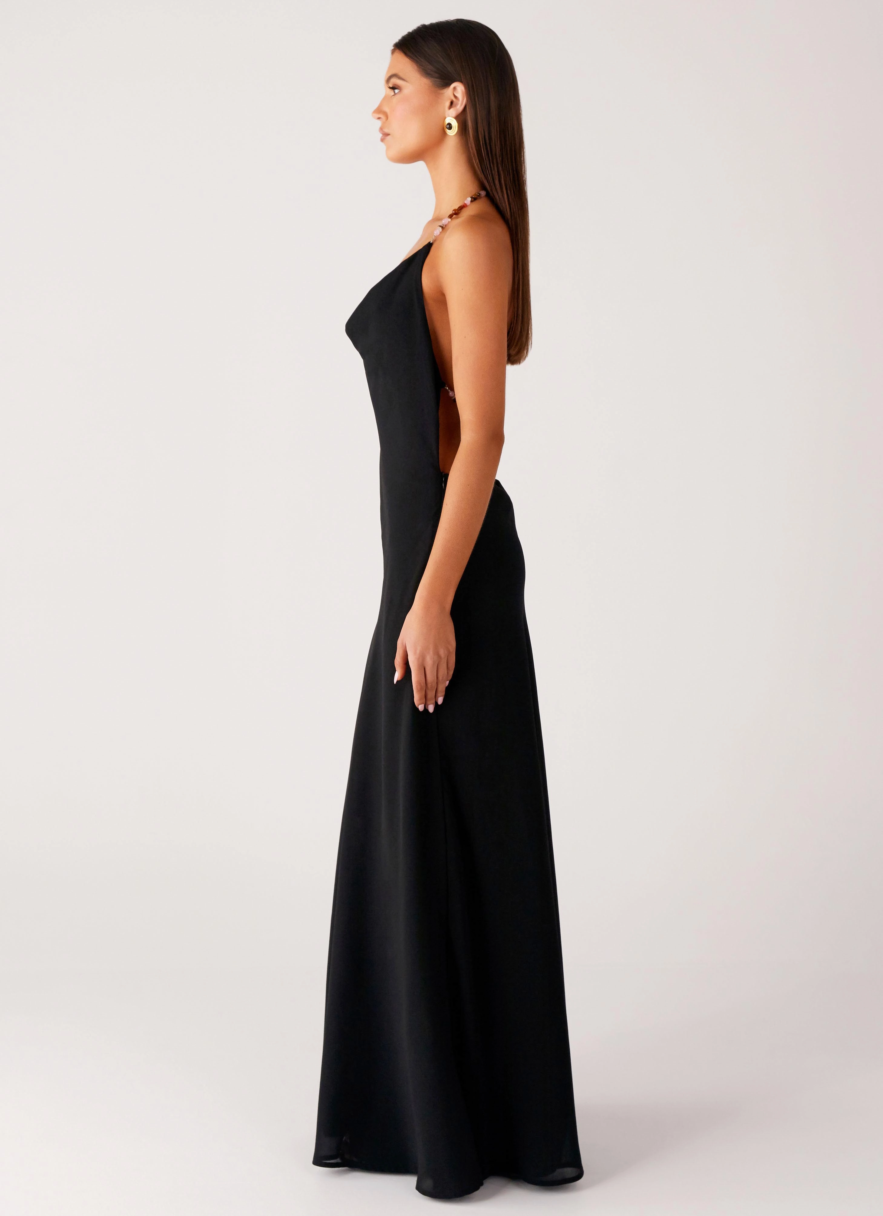 Morning Crush Cowl Maxi Dress - Black New Spirit Layerable Piece