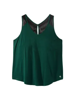 Moss Tank with Mesh Details | Forest Green / Black