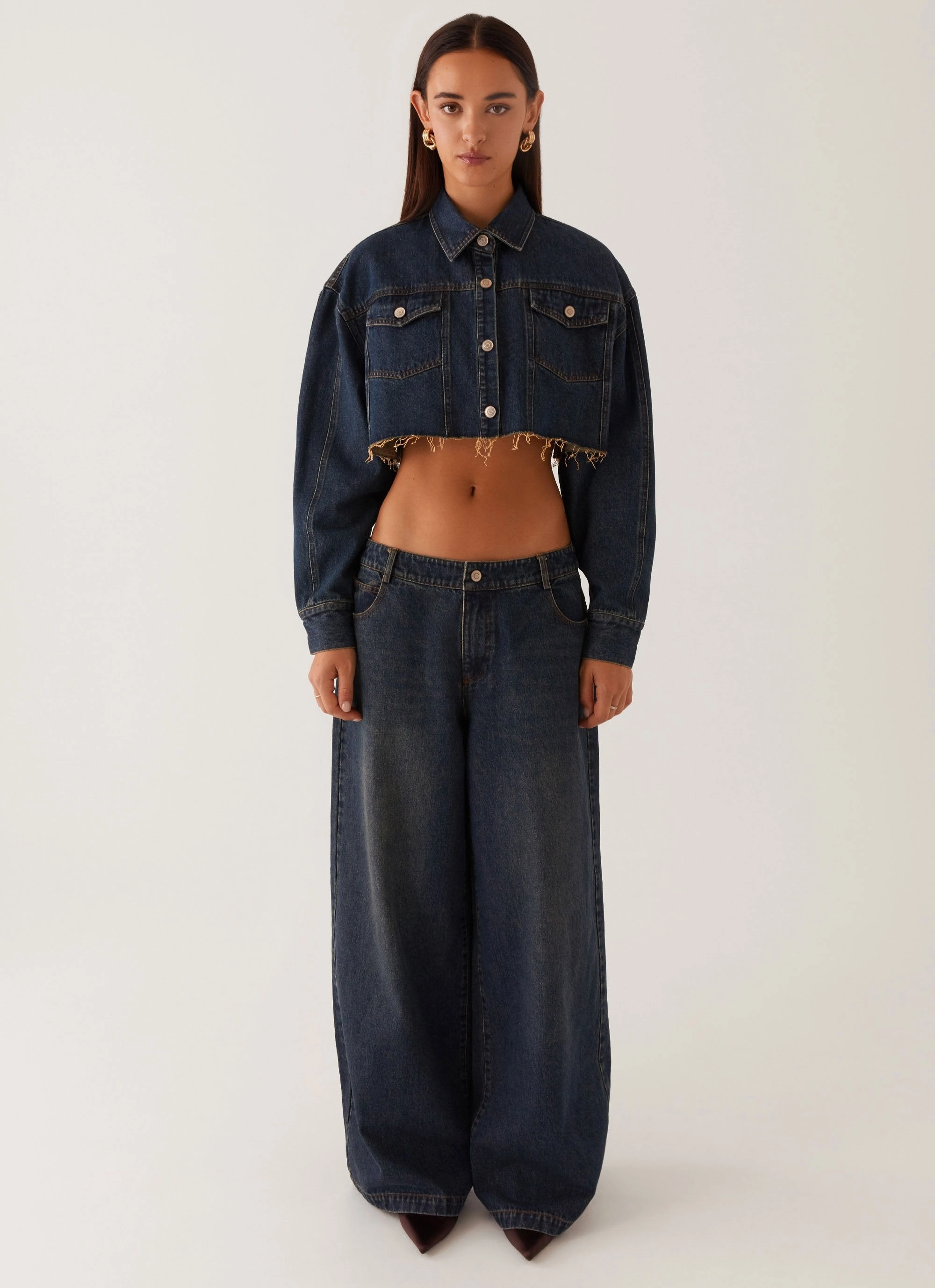 BondedSeams Two Way Zipper Colorado Cropped Jacket - Blue