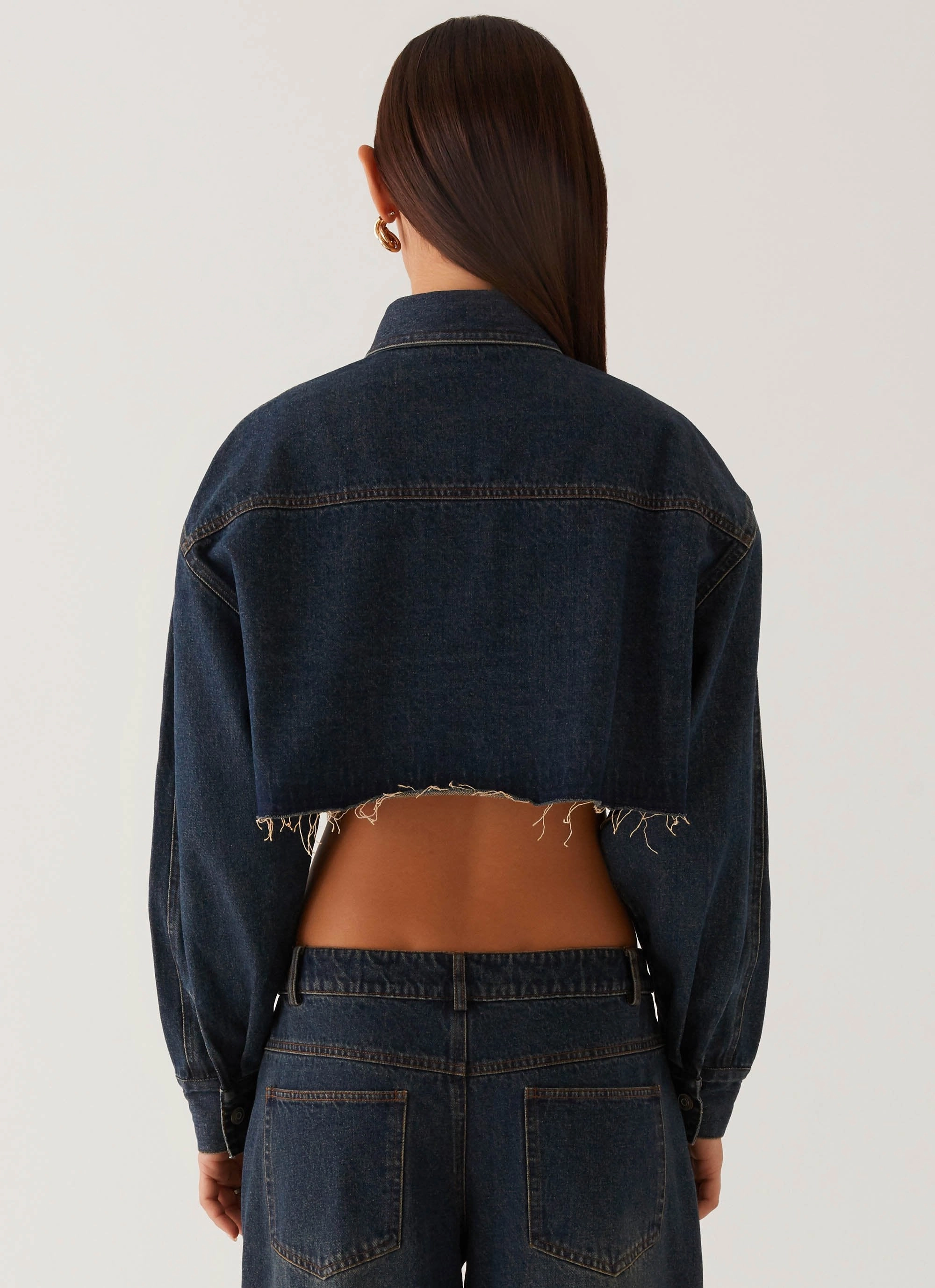 Heat Sealed Edges Colorado Cropped Jacket - Blue