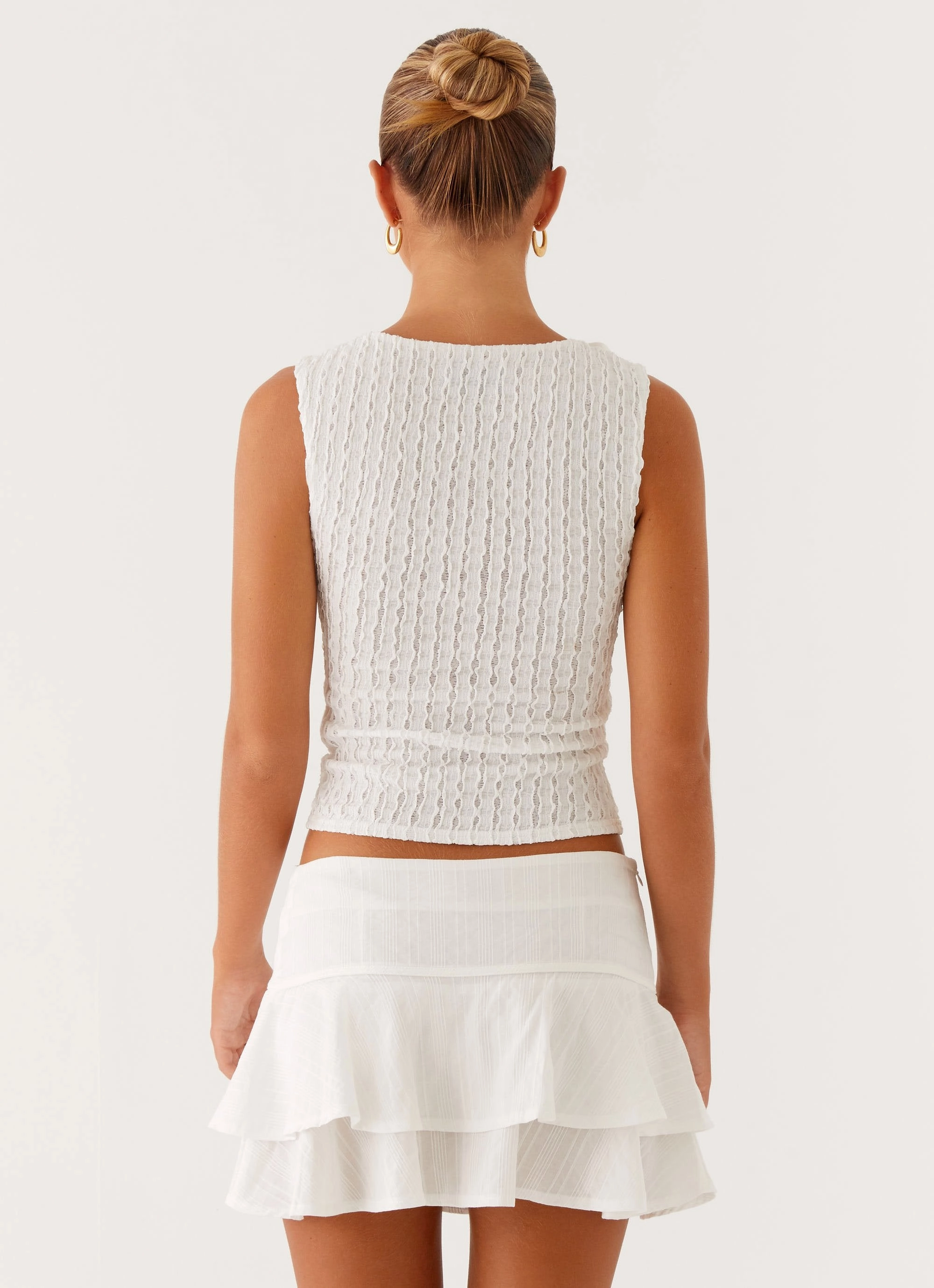 Lisbon Mini Skirt - White Everyday Comfort Wear Stylish Comfort