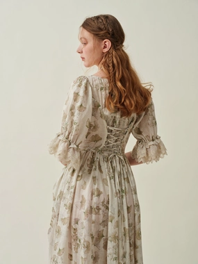 Compression Fit Elowen 27 | Lace Linen dress gown ( 2 way to wear )