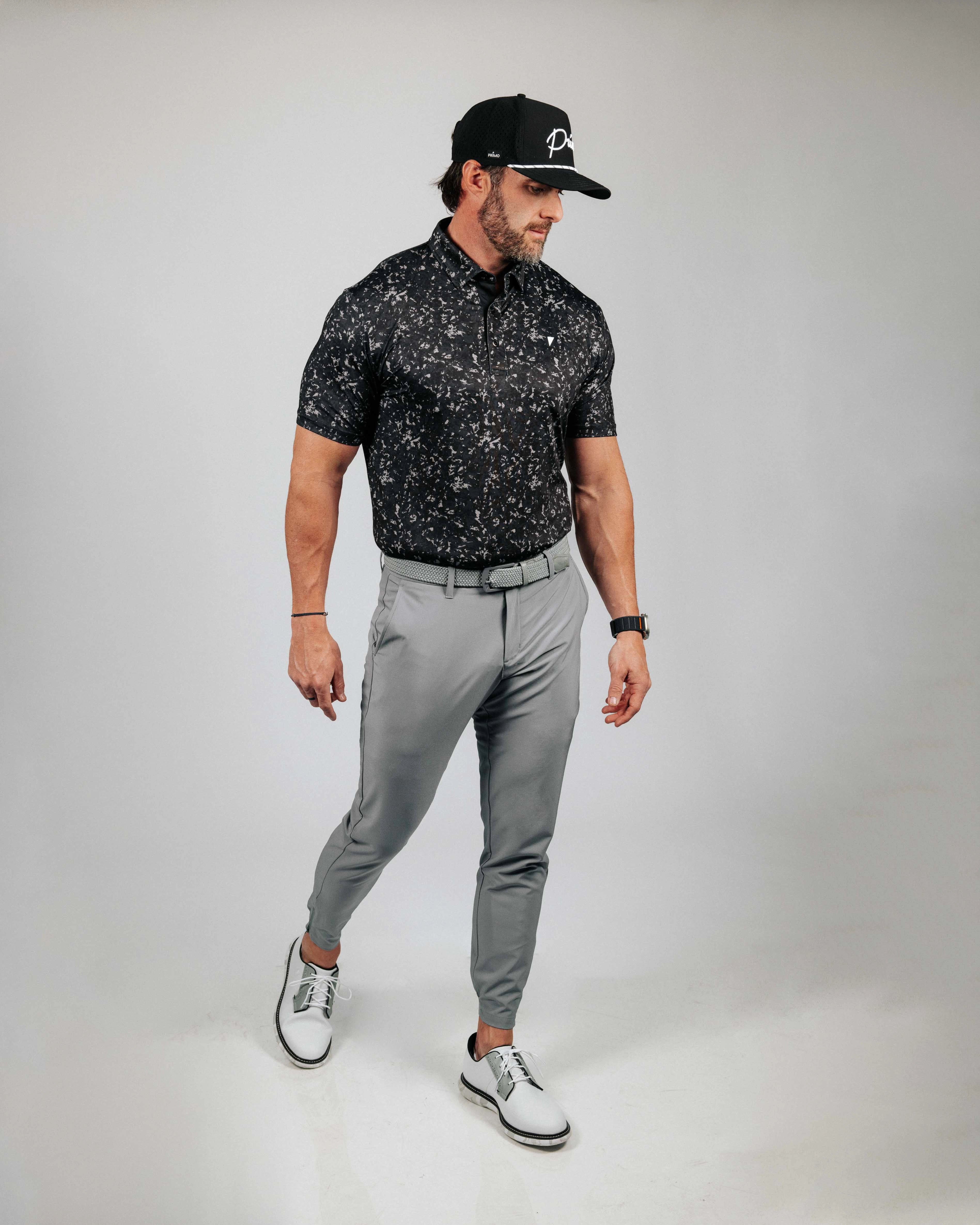 Thermochromic Color Shift Tech Minimalist Collar Black Camo Classic Polo