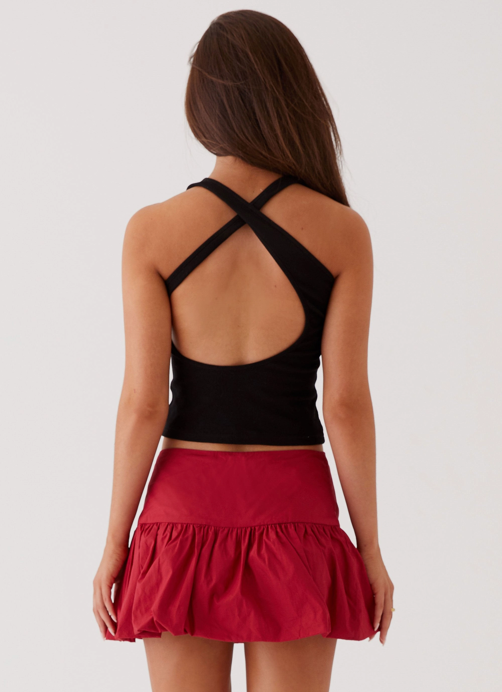 Abrasion Proof Reinforcements Wrinkle Free Fabric Hotel California Low Rise Mini Skirt - Red