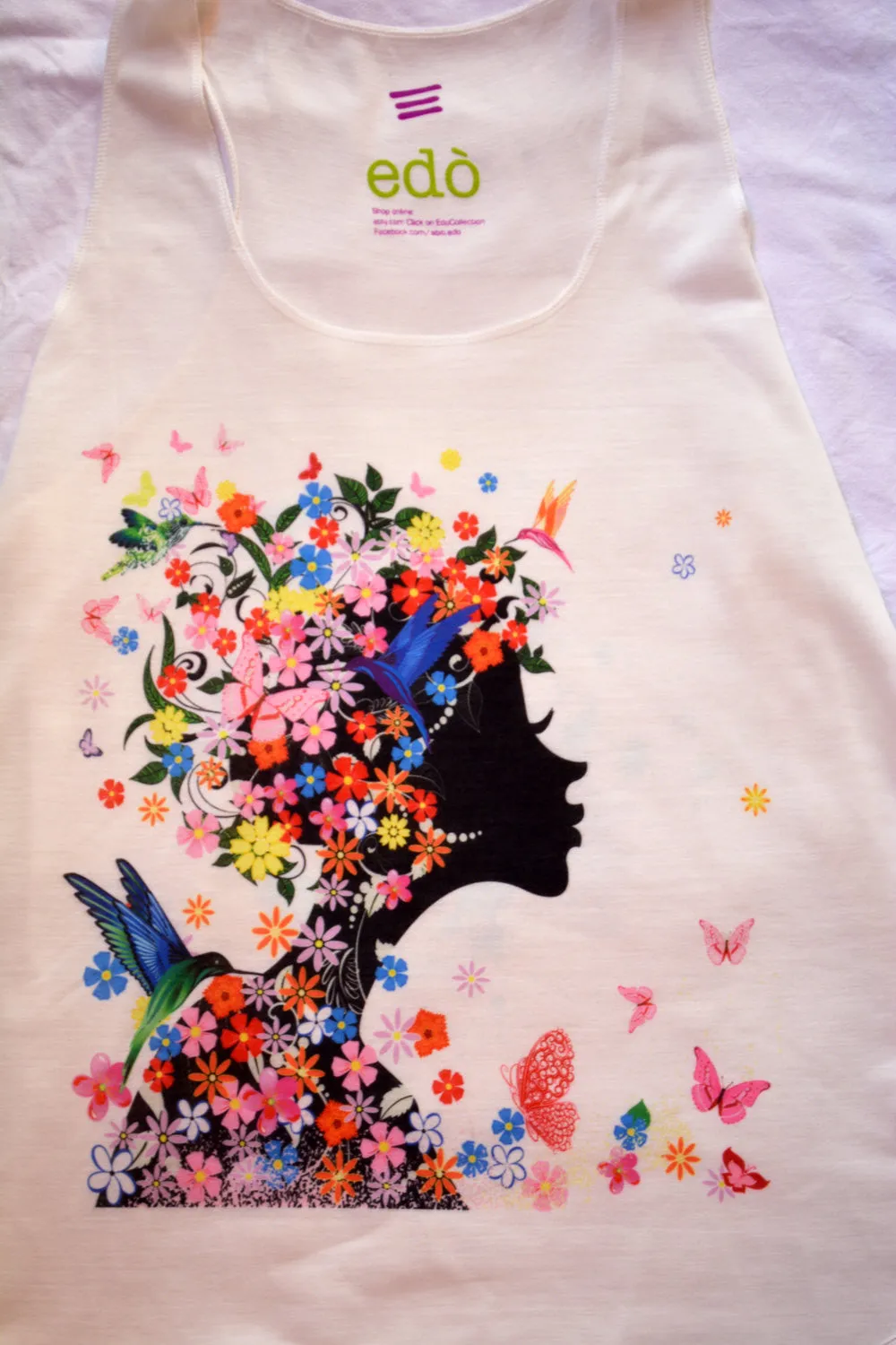 Multicolor Butterflies Lady Tank Top