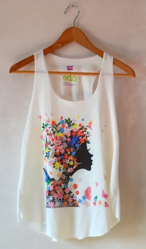 Multicolor Butterflies Lady Tank Top