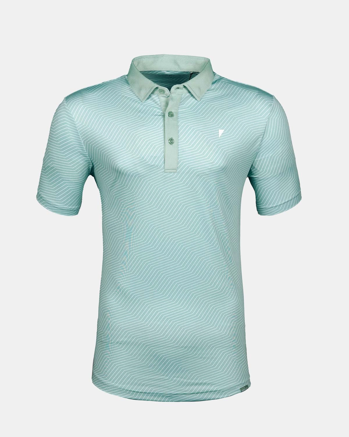Breathable Lining WideNeckline Teal Chevron Classic Polo