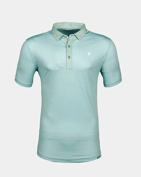 Breathable Lining WideNeckline Teal Chevron Classic Polo