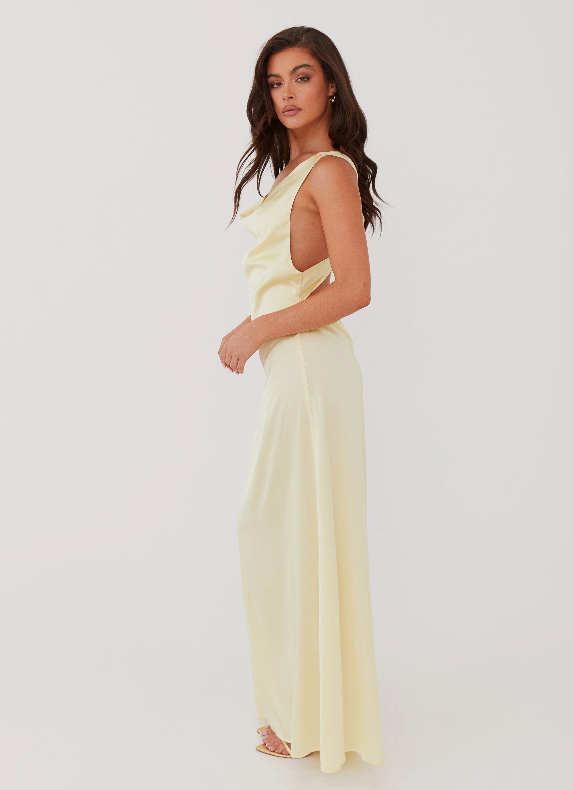 Structured-Shape Skin Glow Musa Maxi Dress - Lemon