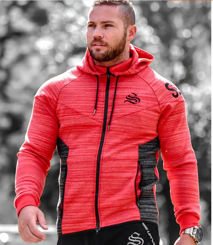 MUSCLE BROXS TRAINING CARDIGAN FITNESS PULLOVER HOODIE