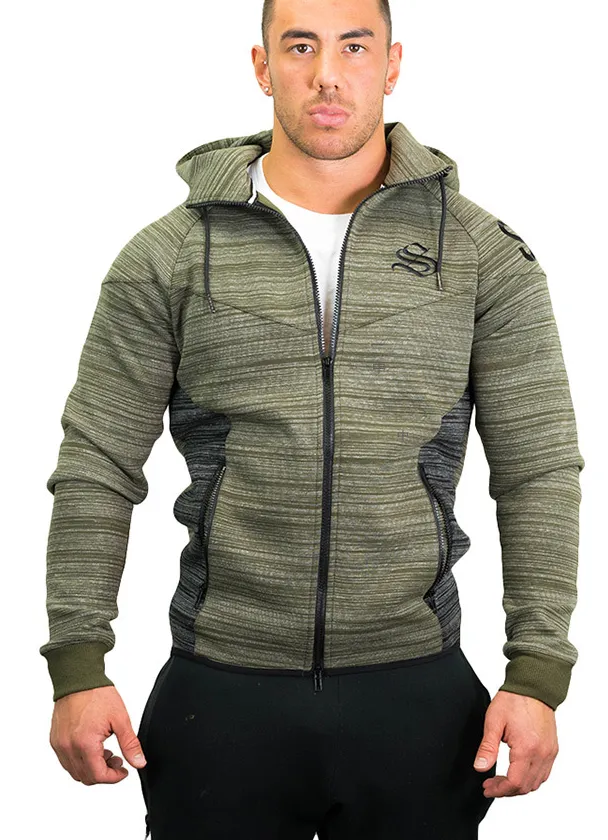 MUSCLE BROXS TRAINING CARDIGAN FITNESS PULLOVER HOODIE