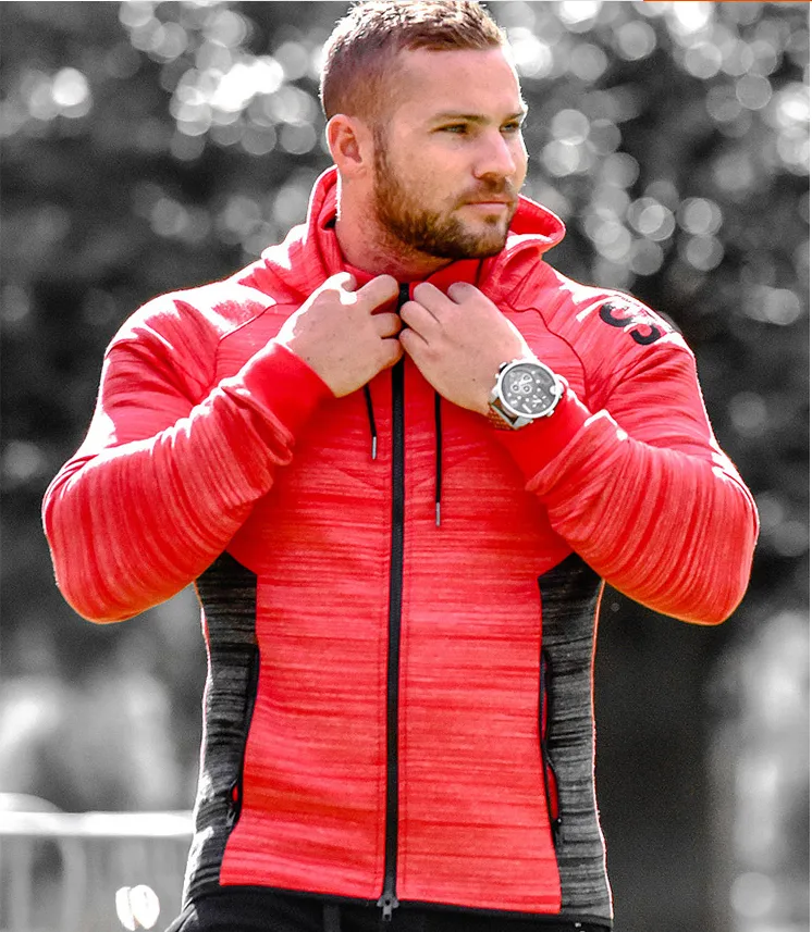 MUSCLE BROXS TRAINING CARDIGAN FITNESS PULLOVER HOODIE