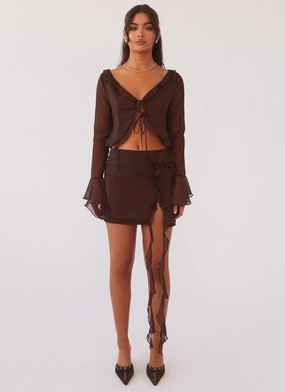 My Favourite Part Mini Skirt - Dark Mocha Stay Cool Flattering Fit Wear