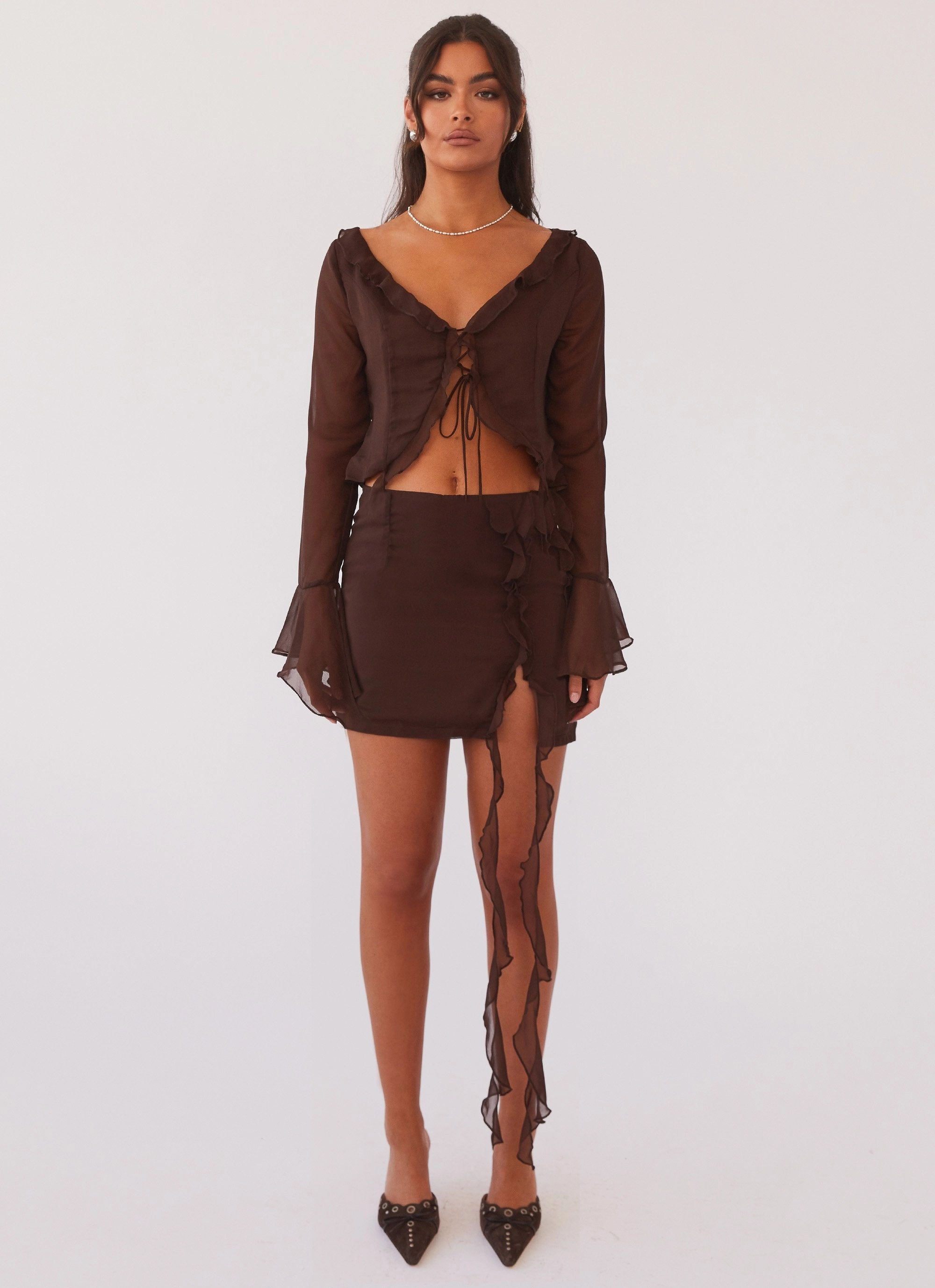 My Favourite Part Mini Skirt - Dark Mocha Stay Cool Flattering Fit Wear