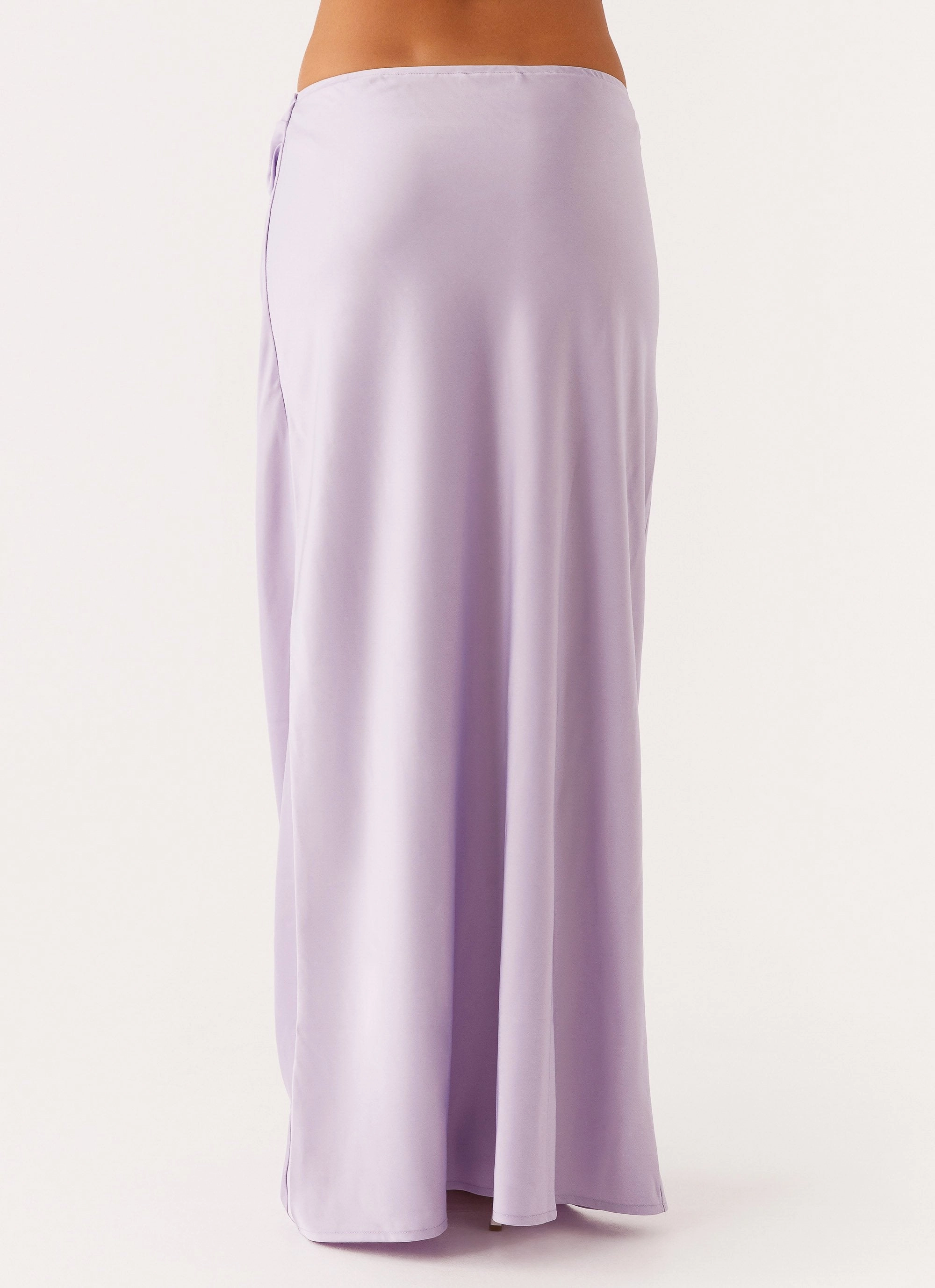 Reinforced Seams Nancy Lace Satin Maxi Skirt - Lilac