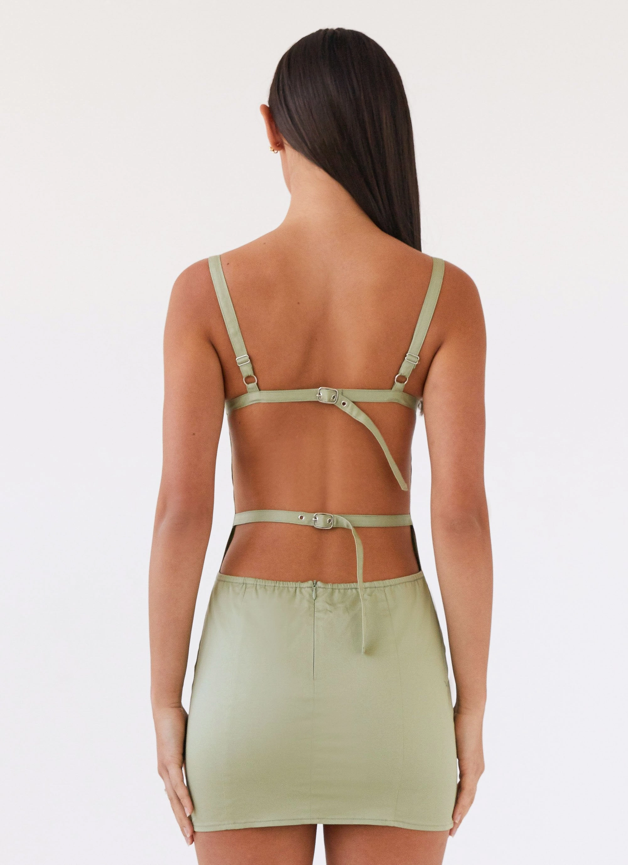 Naomi Backless Mini Dress - Sage Elegant Layers