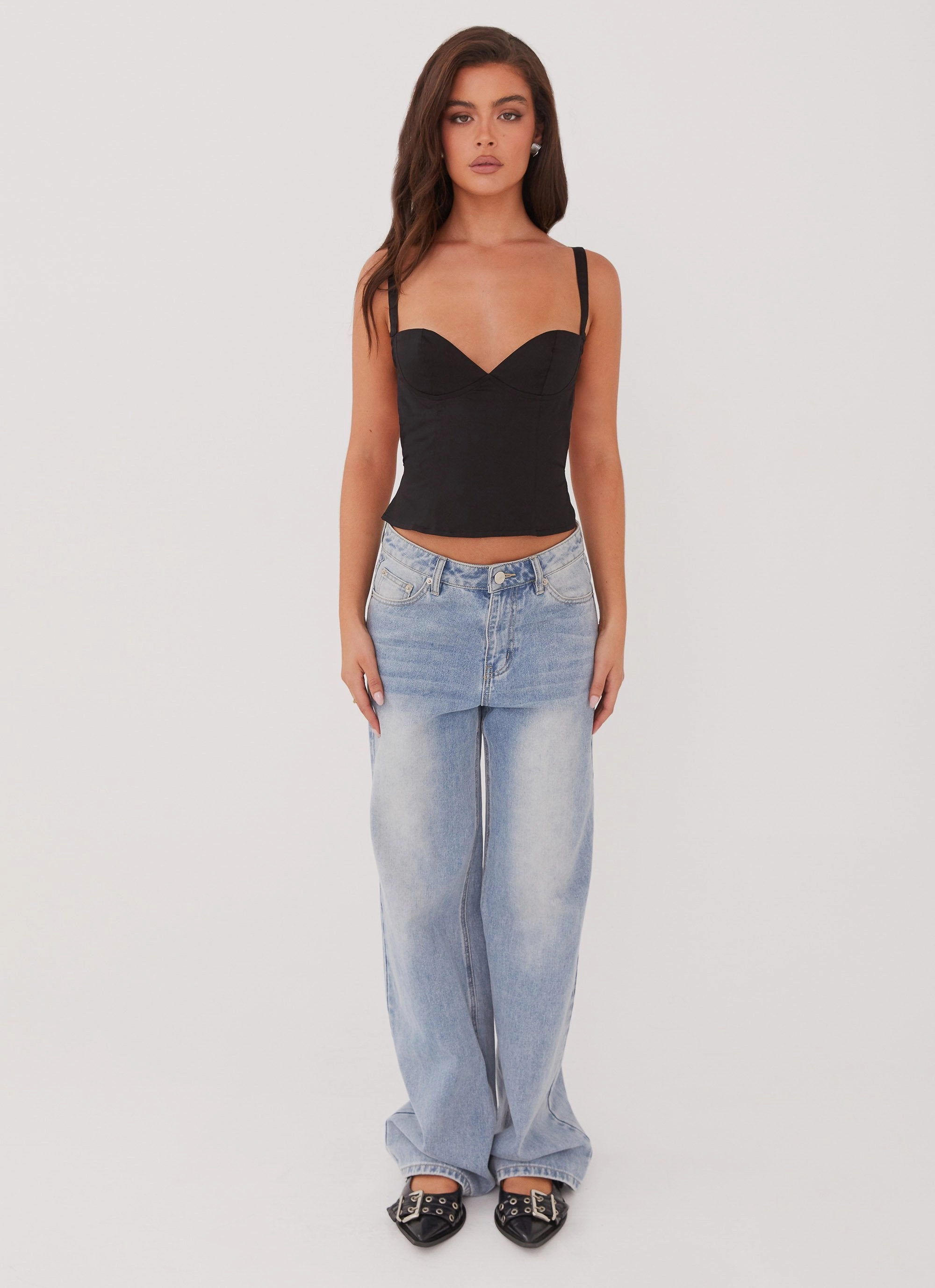 PreShrunk Fabric Naomi Backless Top - Black