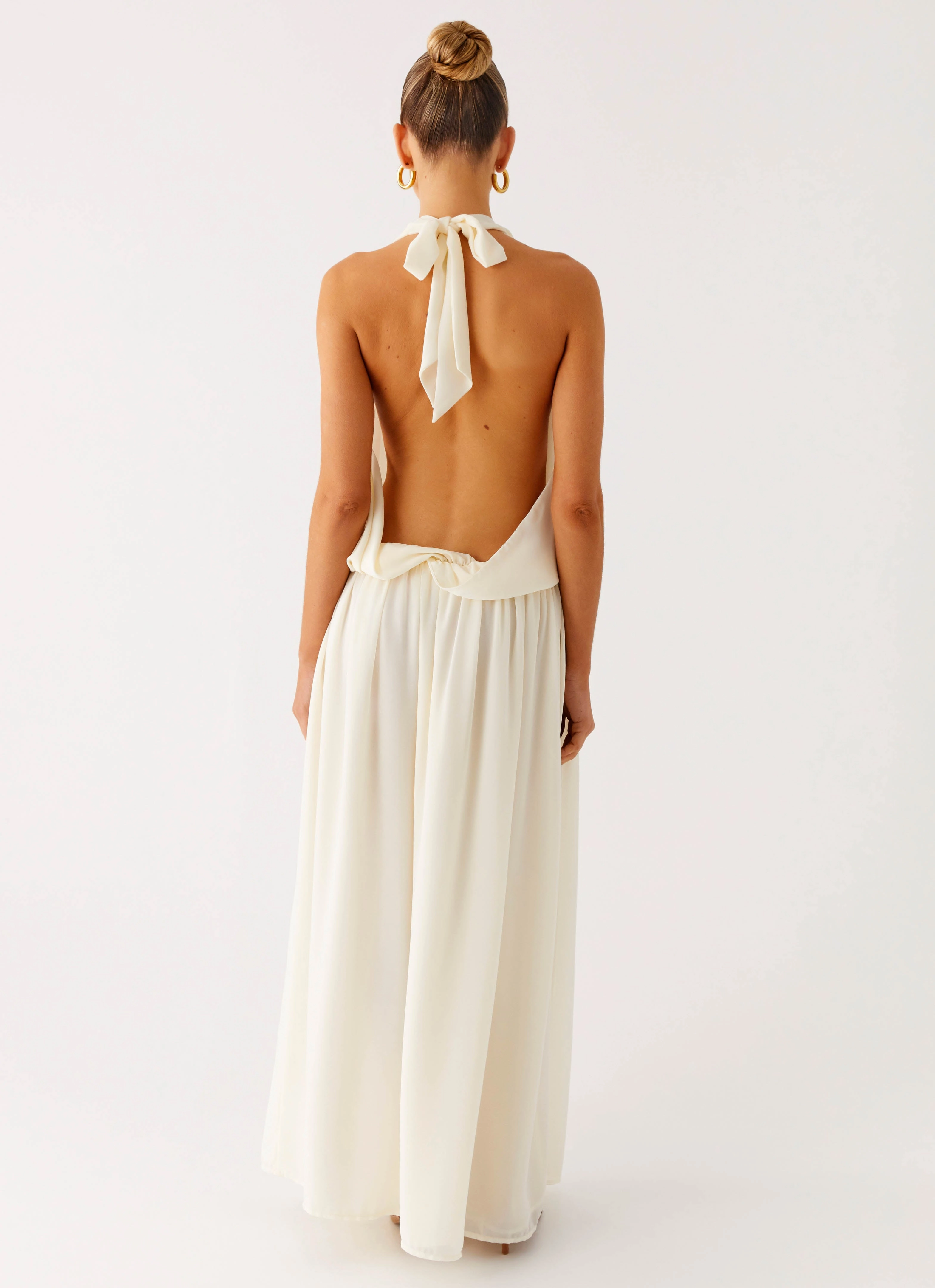 Autumn Look Narlah Halter Maxi Dress - Ivory