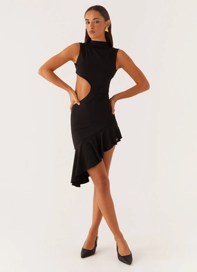 Natara Cut Out Midi Dress - Black Summer Air Relaxed Movement