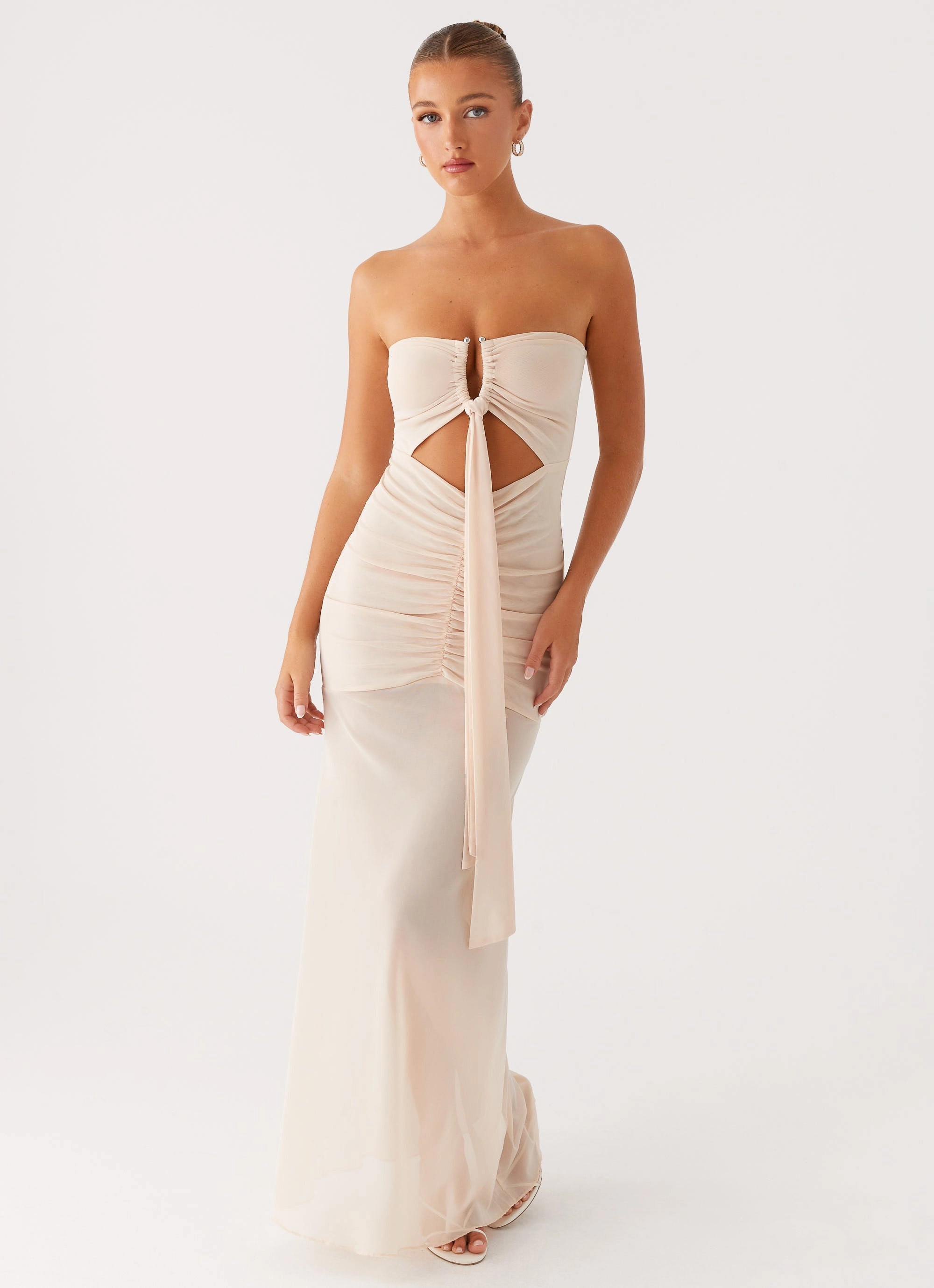 Softly Structured Minimal Comfort Lovie Maxi Dress - Beige