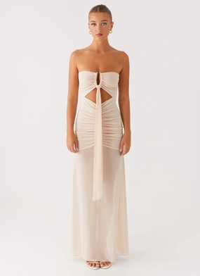 Calm Finish Lovie Maxi Dress - Beige