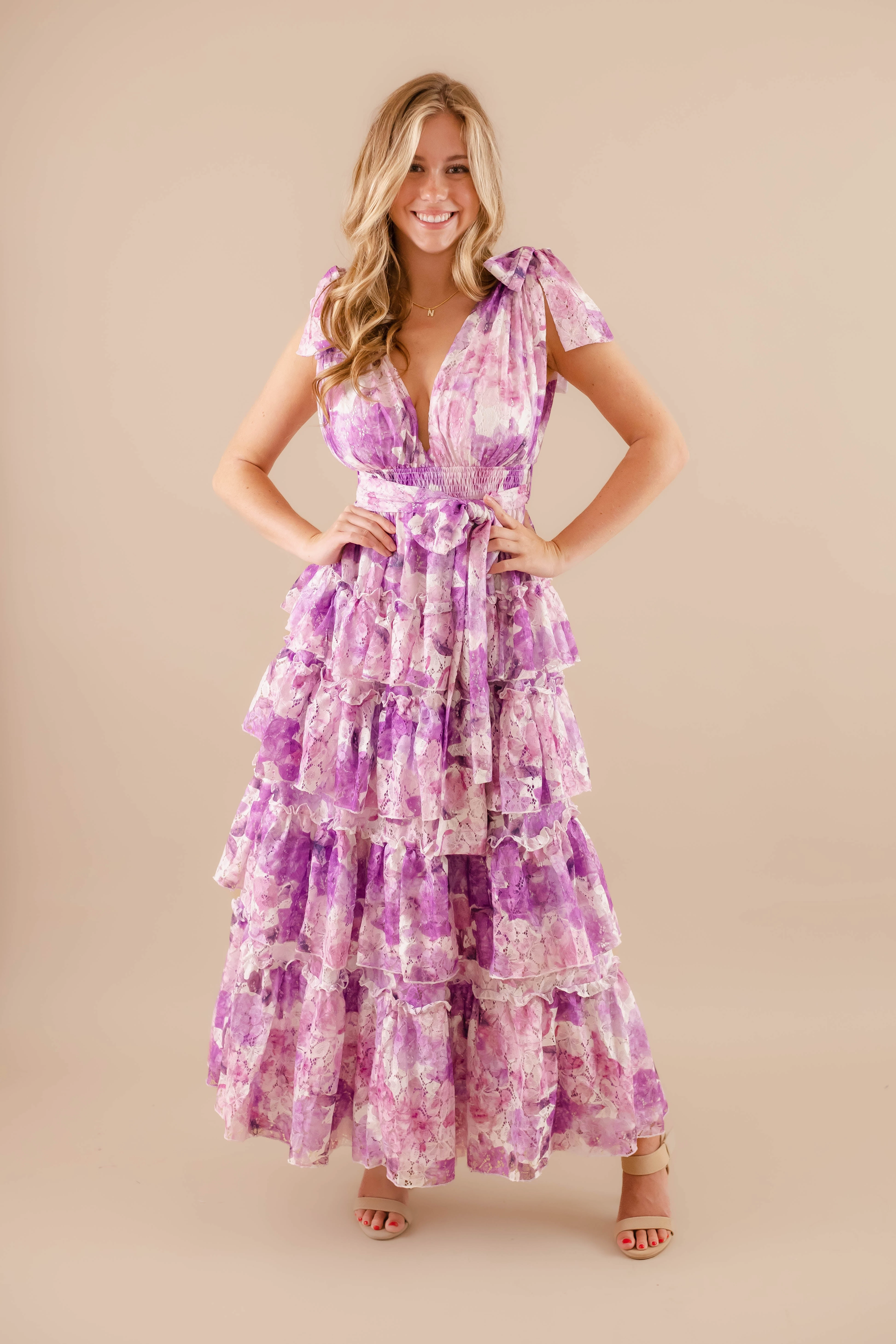 Nature's Charm Maxi Dress-Purple Calm Grace