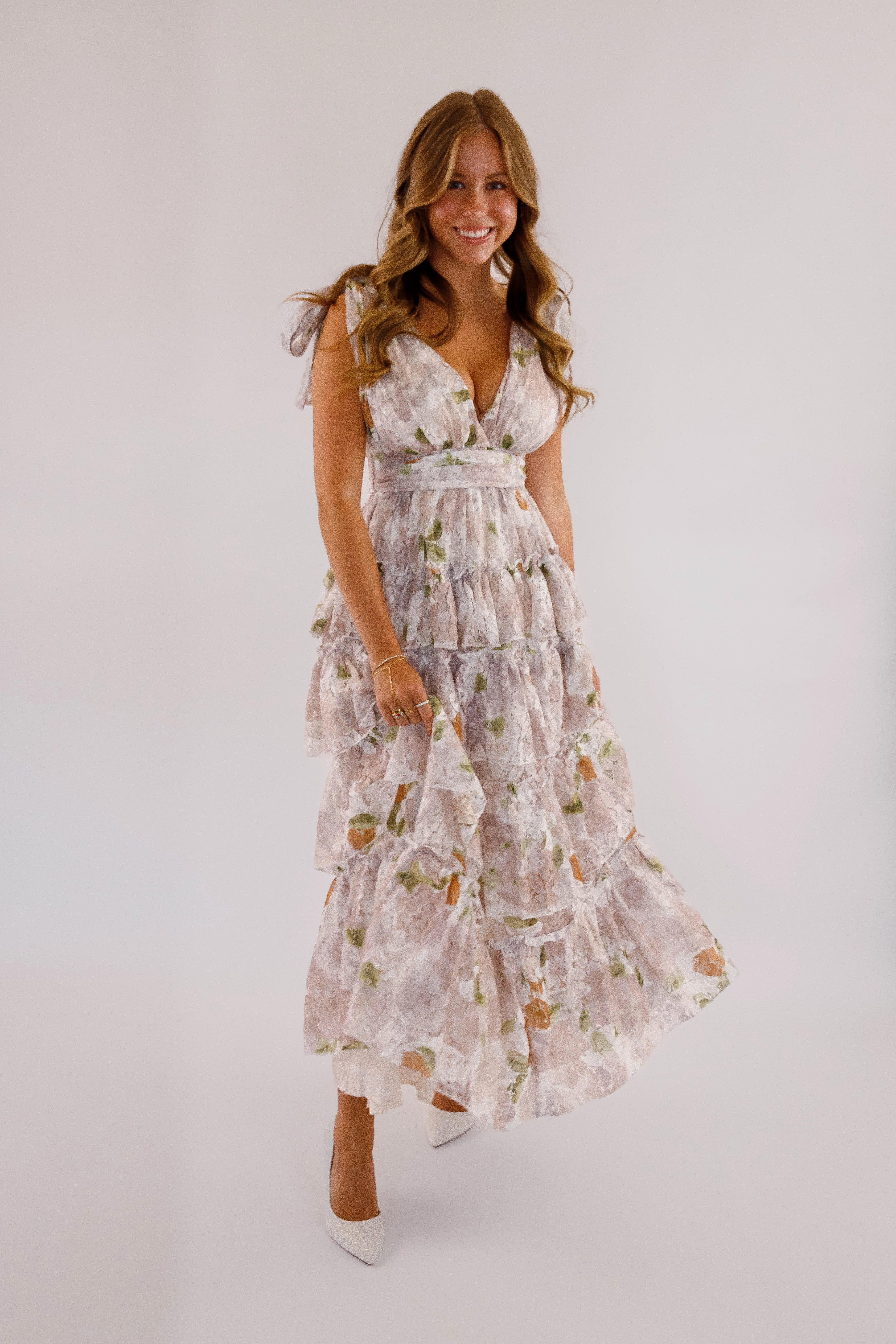 Anniversary-Event Flattering bodycon dress Nature's Charm Maxi Dress-Taupe