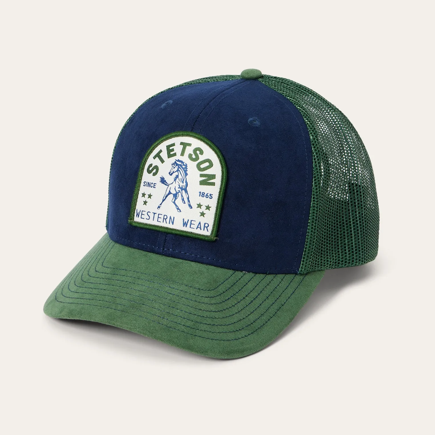 Navy Horse Patch Trucker Cap
