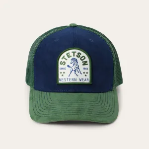 Navy Horse Patch Trucker Cap
