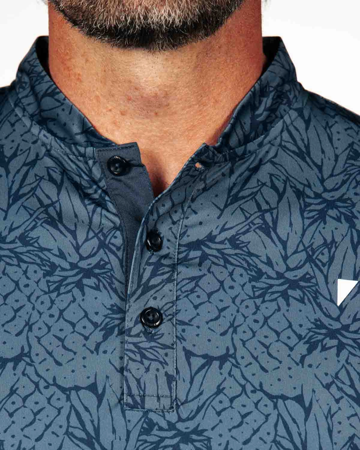 AllDaySoftness ThermalRegulating Navy Pineapple Blade Polo