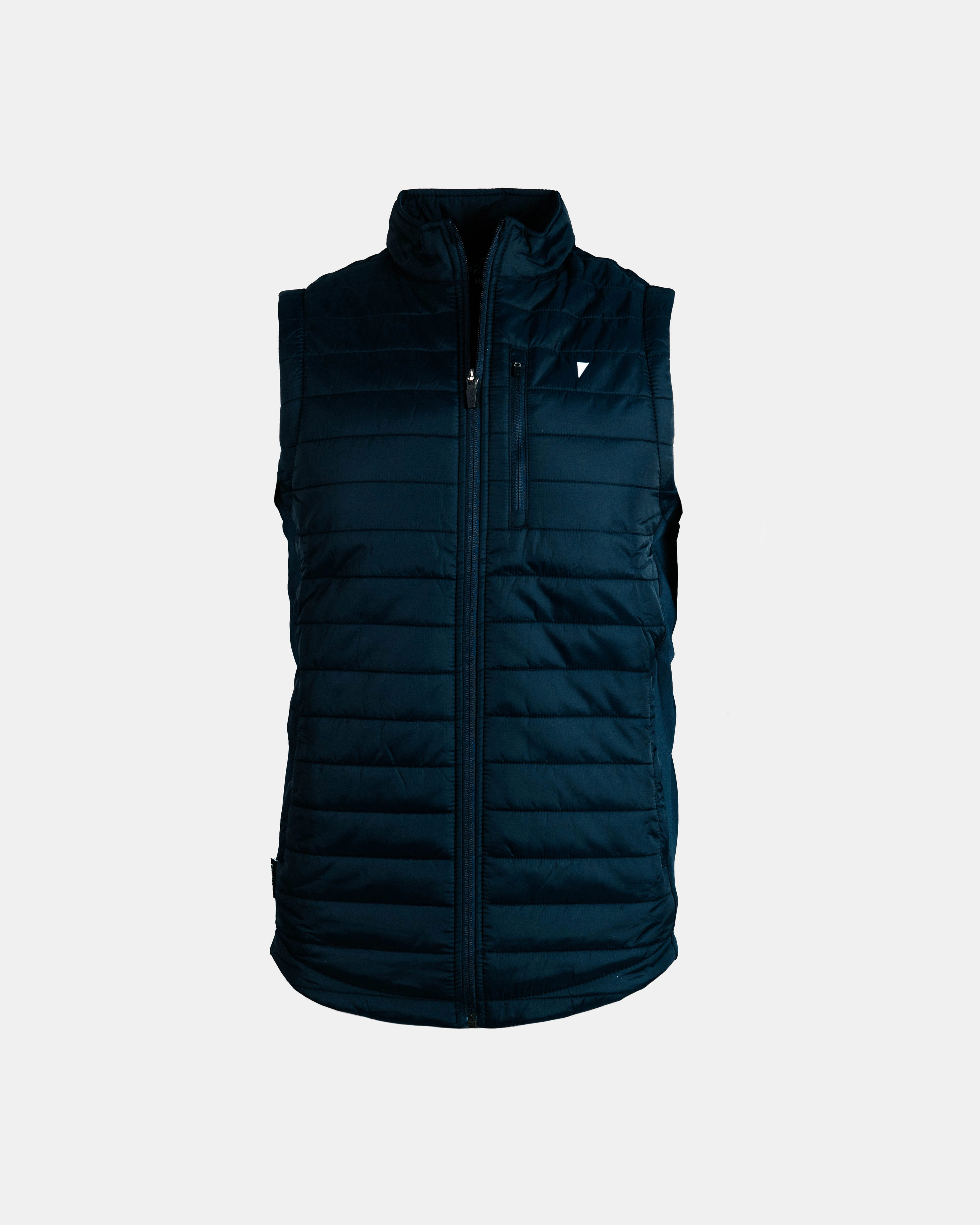 High Collar Design Navy Puff Vest