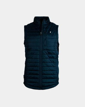 High Collar Design Navy Puff Vest