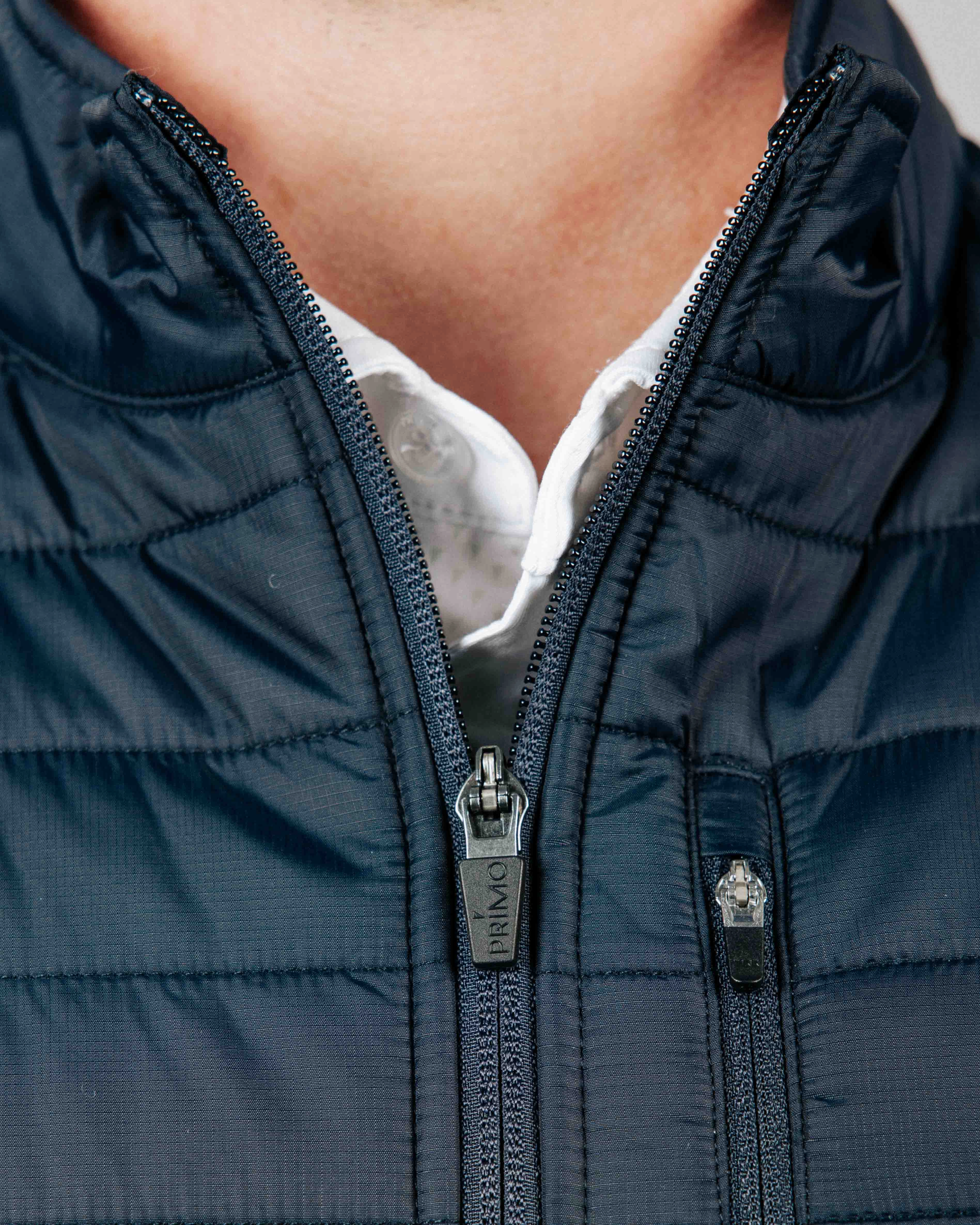 Navy Puff Vest Minimalist Pocket Layout